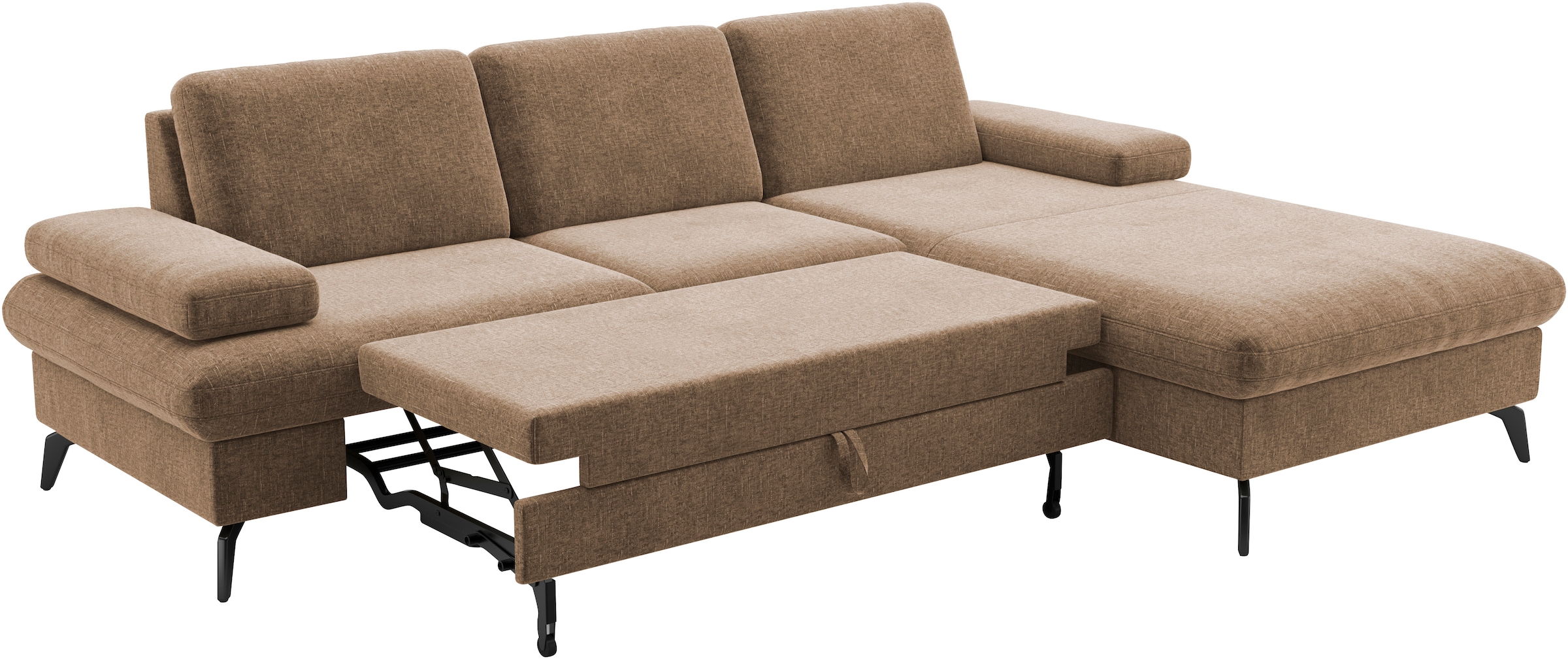 sit&more Ecksofa »Morris Jubi L-Form, B: 247 cm«, mit Armteilfunktion & 1 Zierkissen, optional Bettfunktion