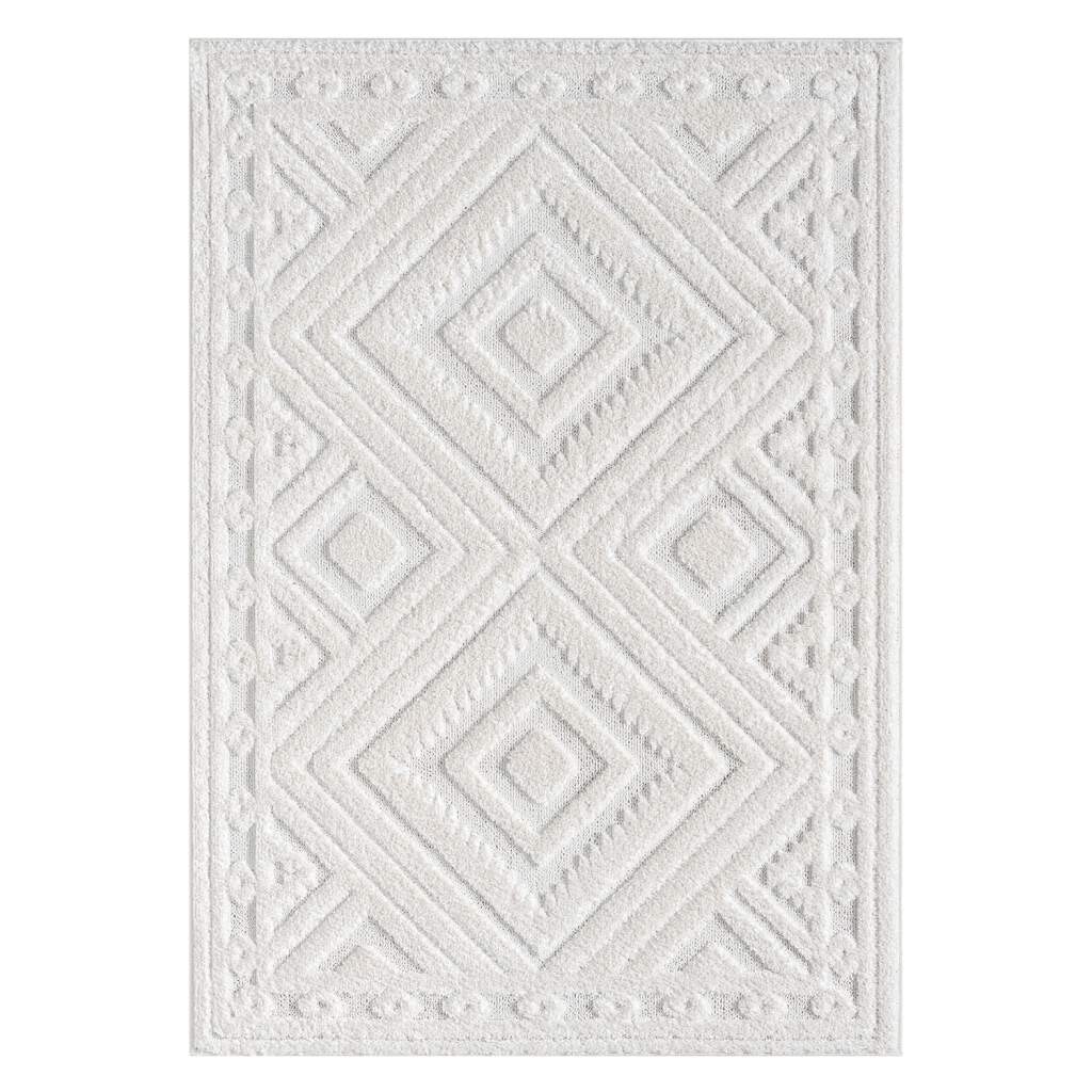 Carpet City Hochflor-Teppich »FOCUS777«, rechteckig, 20 mm Höhe, Boho-Teppich, Hochtief-Muster/ 3D-Effekt, für Wohnzimmer, Schlafzimmer