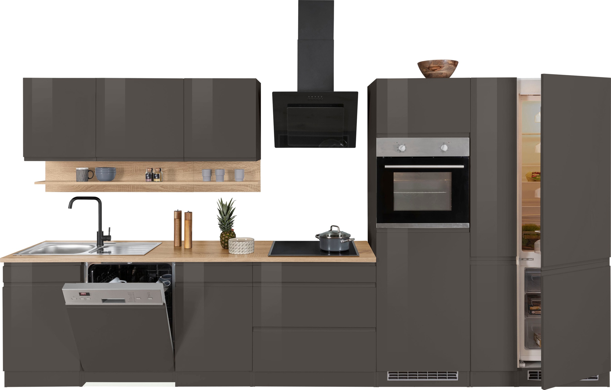 KOCHSTATION Küchenzeile »KS-Virginia«, Breite 390 cm, ohne E-Geräte