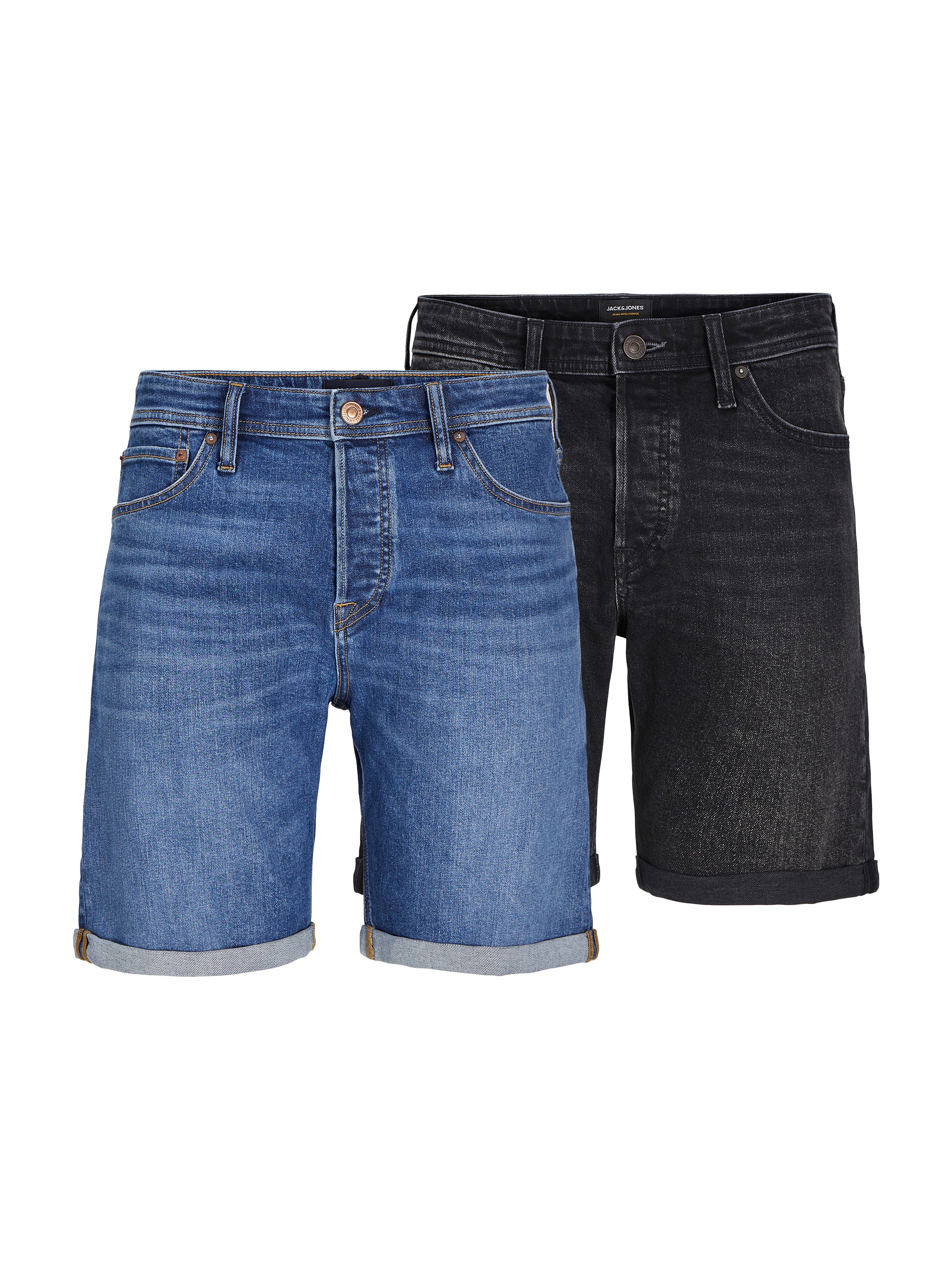 Jack & Jones Shorts »JJIRICK JJIORG SHORTS 363/365 2 PK MP«  Baumwollmischung, regular fit, zum krempeln
