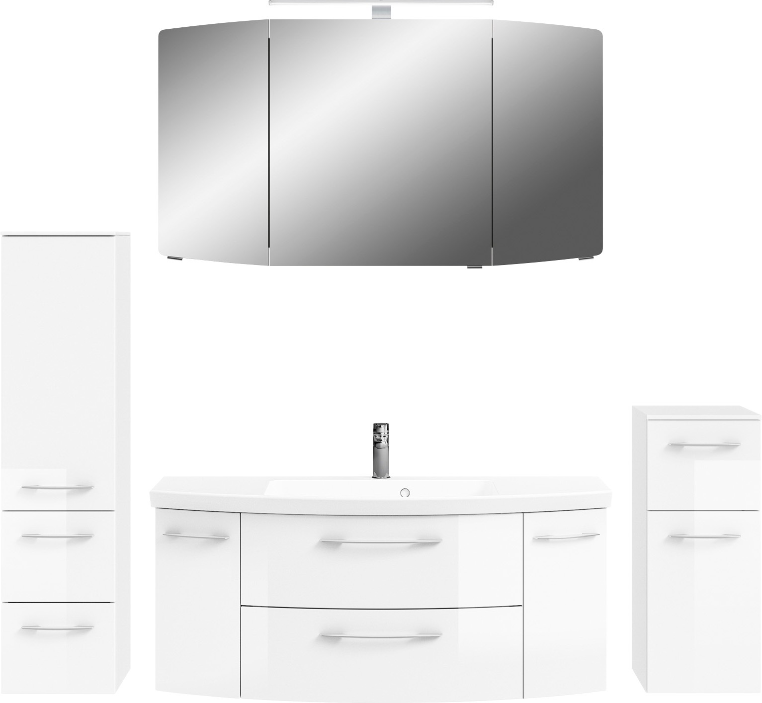 Saphir Badmöbel-Set »Cassca Sprint 4-teilig Mineralmarmor-Waschtisch mit LE günstig online kaufen