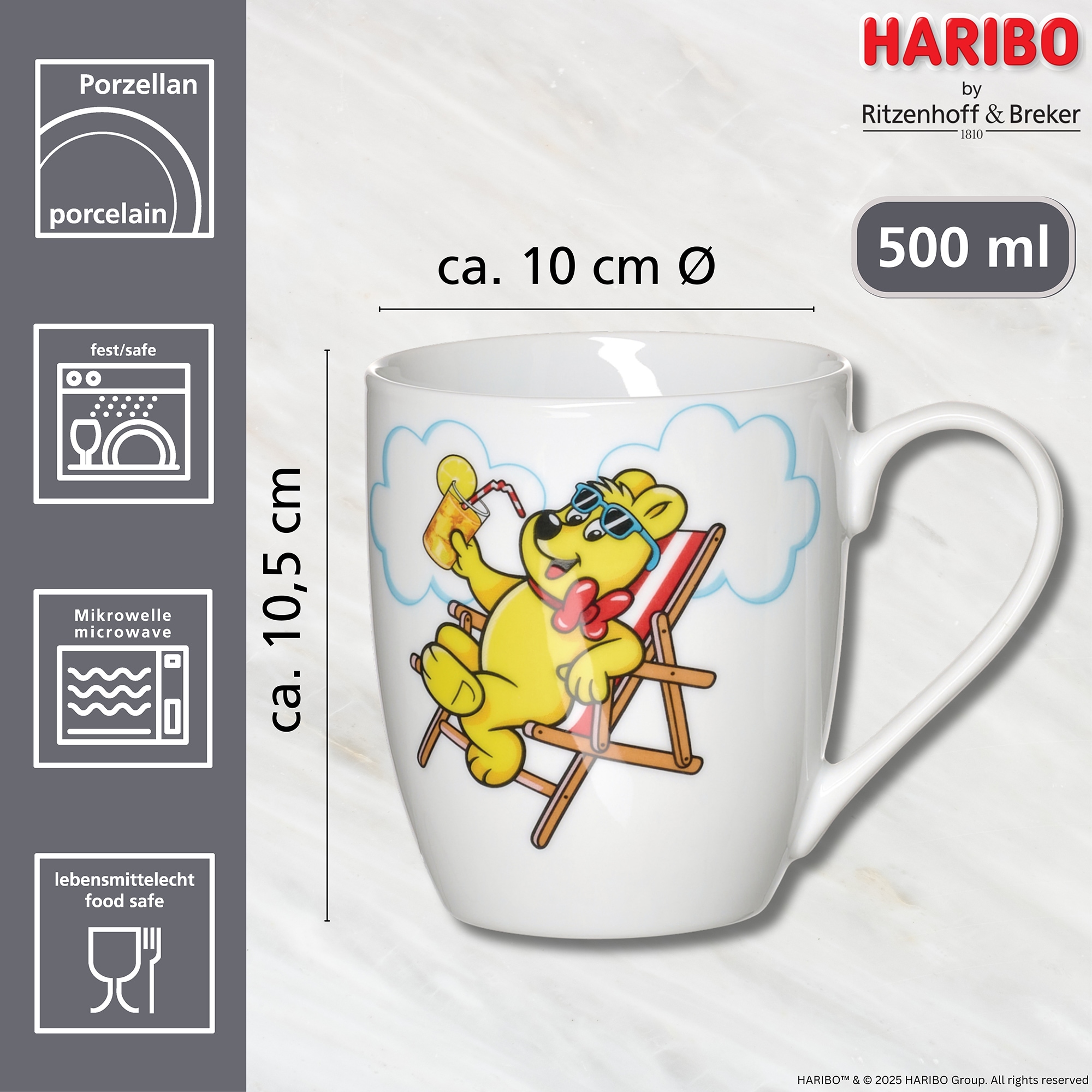 Ritzenhoff & Breker Becher »HARIBO Clouds, Relax, 500 ml«, (1 tlg.), spülmaschinenfest