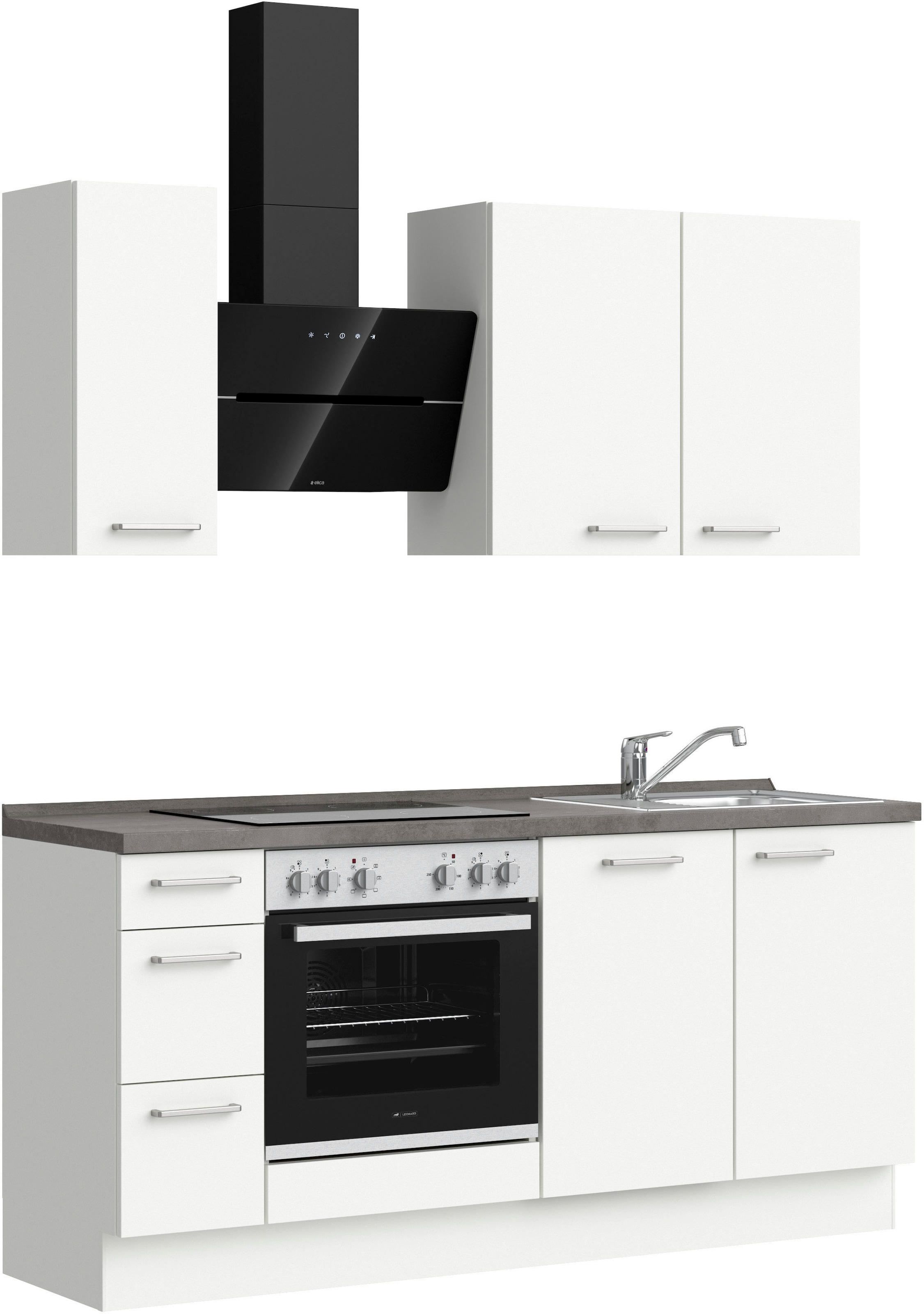 nobilia® Küchenzeile »"Touch II"«, vormontiert, Ausrichtung wählbar, Breite 180 cm, wahlw. mit E-Geräten