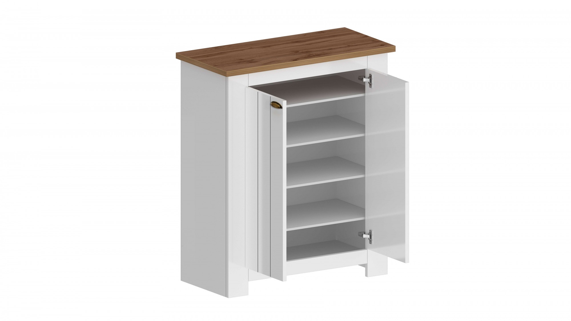 INOSIGN Schuhschrank »FIGO, Made in Italy – Schuhkommode,Schuhregal für ca. 20 Paar Schuhe«, (1 St.), 4-Türig, Siebdruck-dekorative Fräsungen, 10 Fächer, Breite 84 cm