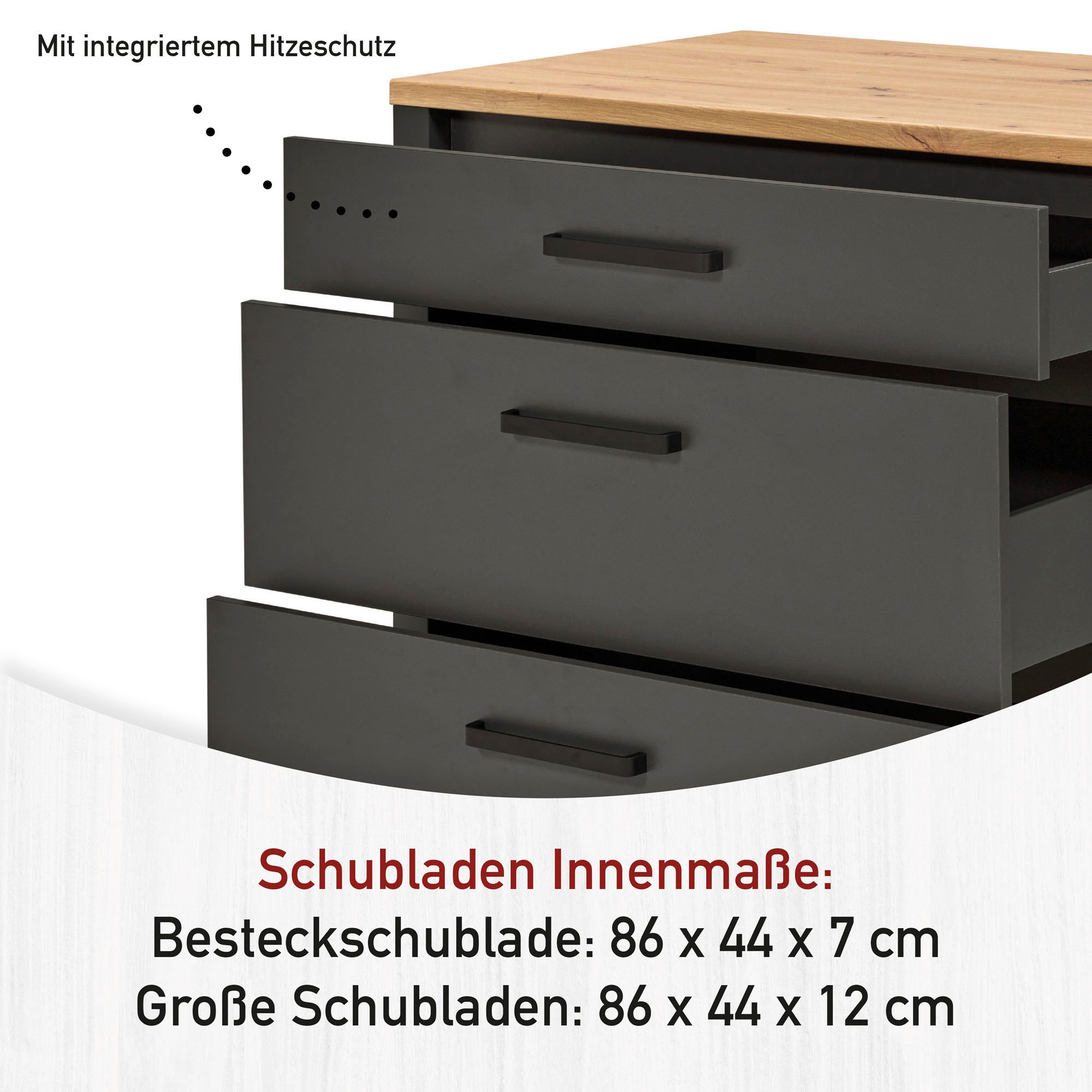 Inter Link Küchenzeile »Veneto« Ohne E-Geräte, für Spüle/Spülmaschine, Kochfeld, B: 230 cm