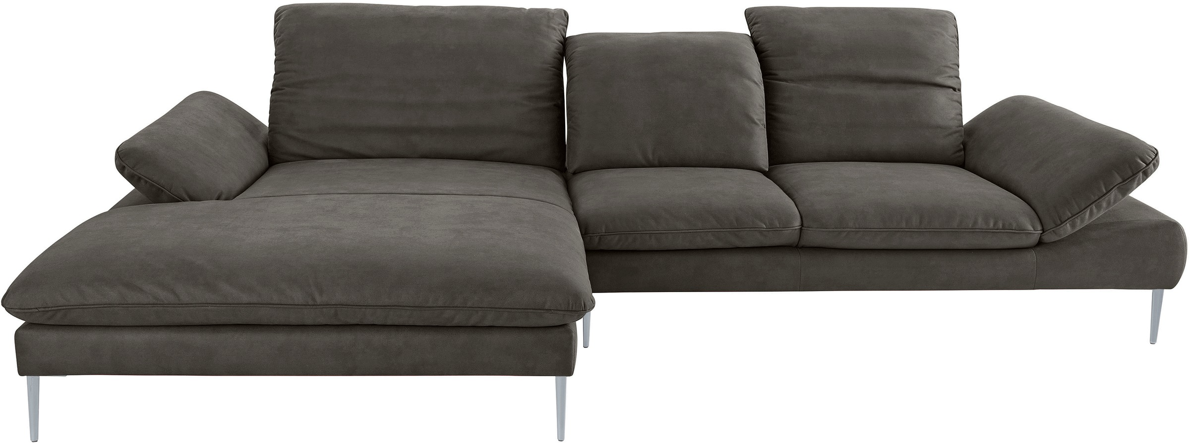 W.SCHILLIG Ecksofa »enjoy&MORE, Designsofa, bequem, zeitlos und elegant, L-Form«, mit Sitztiefenverstellung, Füße silber matt, Breite 340 cm
