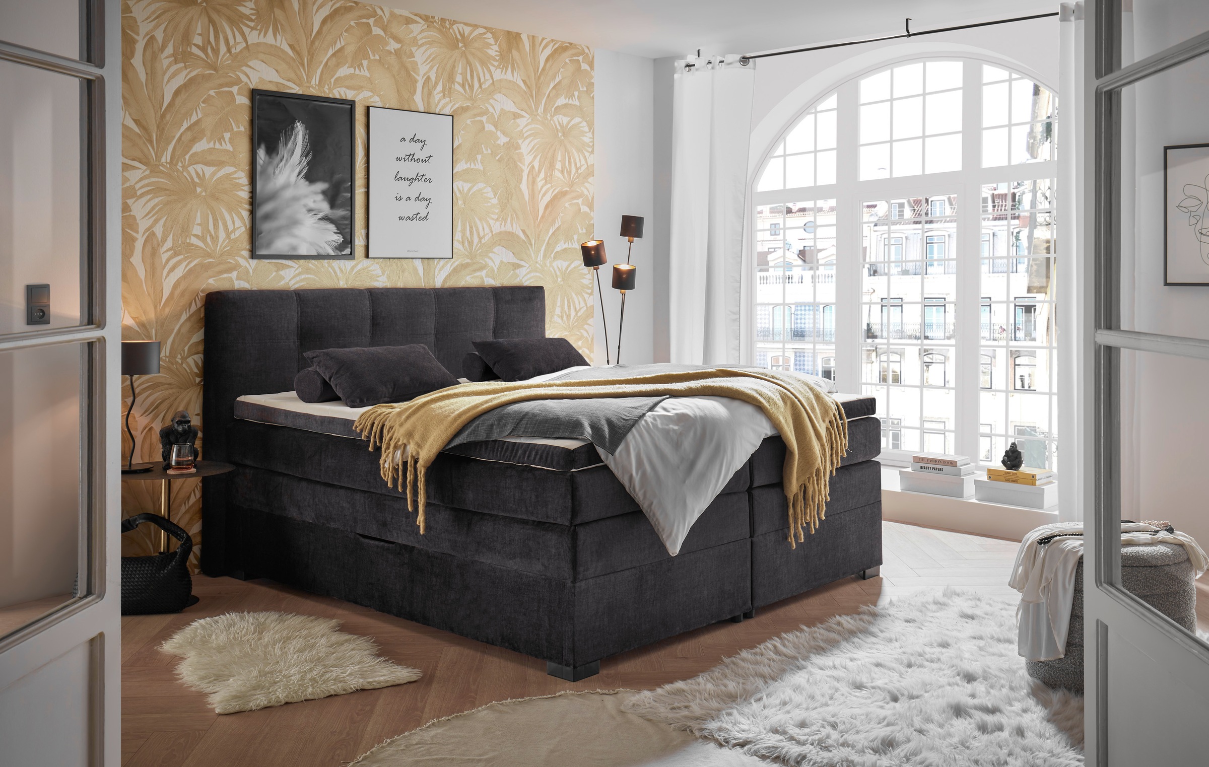 ED EXCITING DESIGN Boxspringbett »Fanes mit Komforteinstiegshöhe von 73cm«, günstig online kaufen