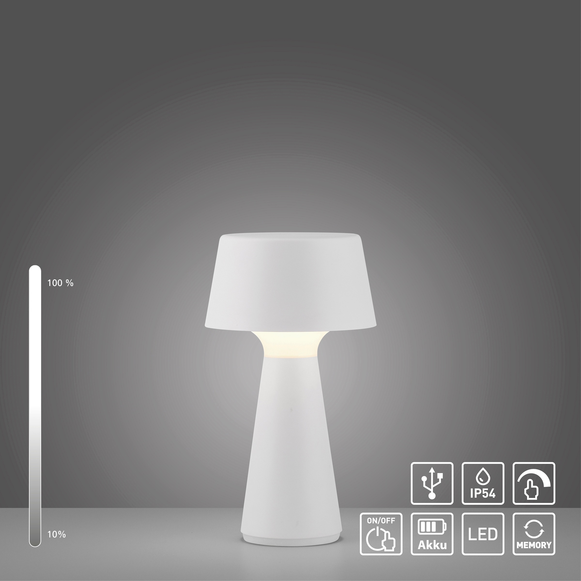 JUST LIGHT Tischleuchte »ABERA«, 1 flammig, Leuchtmittel LED-Modul | LED fest integriert, Akkuleuchte