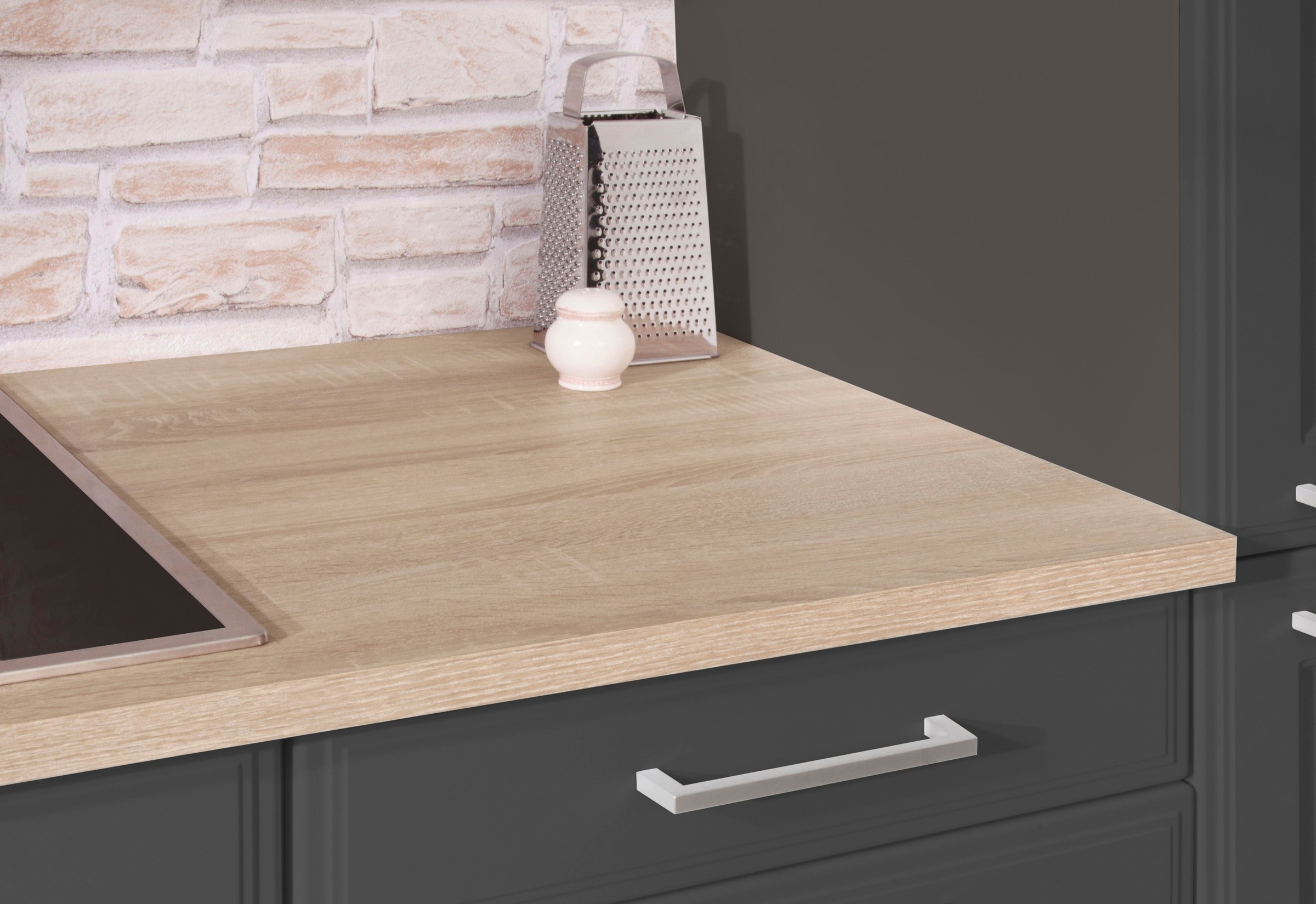 KOCHSTATION Küchenzeile »KS-Stockholm«, Breite 310 cm, mit hochwertigen MDF Fronten im Landhaus-Stil