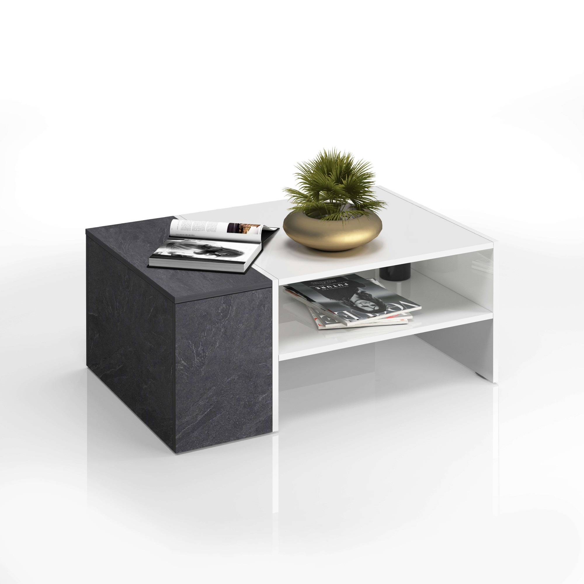 INOSIGN Couchtisch »Coro, Couchtisch, Couchtisch mit seitlichem Stauraum,Sofatisch«, Länge 90 cm, mit zwei Ablagefächern davon eines geschlossen