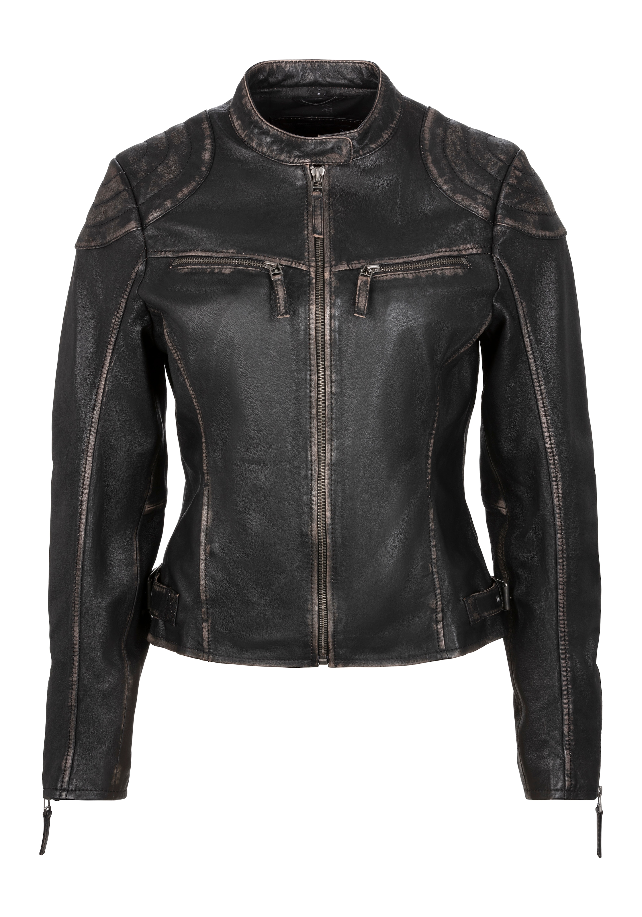 Mauritius Lederjacke »DETTE«, in Used-Optik