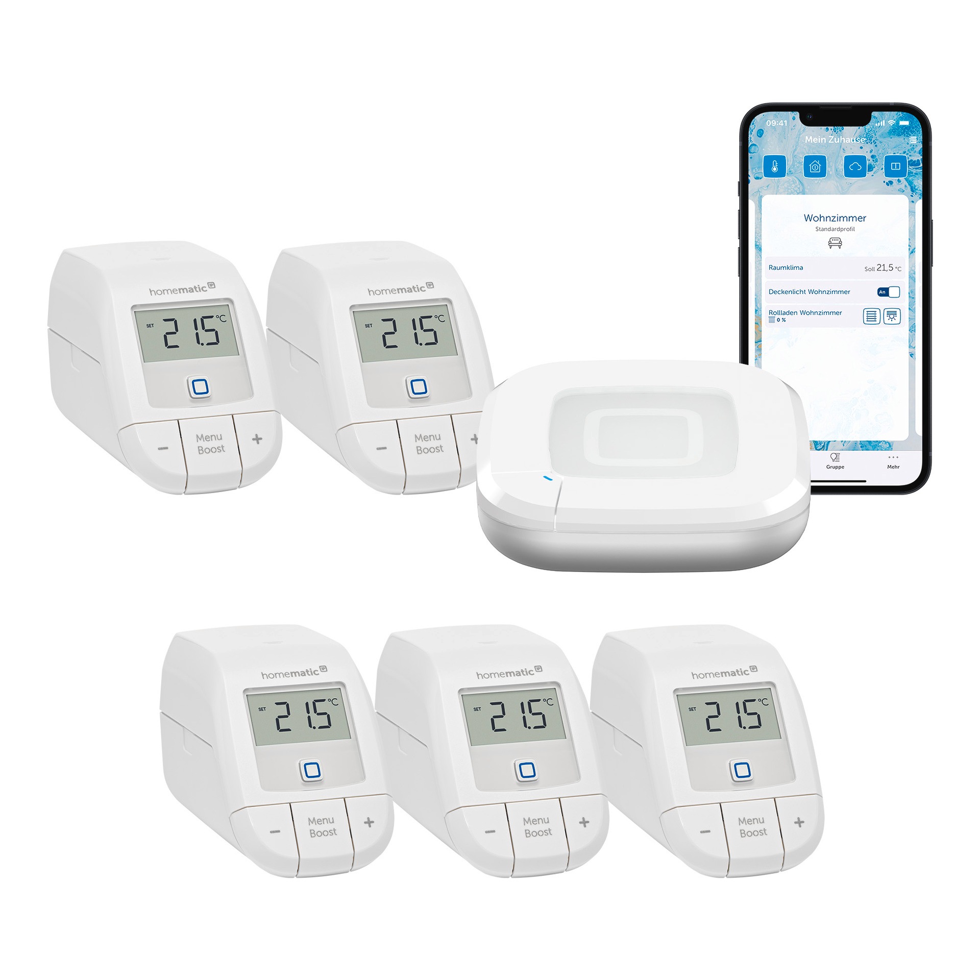 Homematic IP Heizkörperthermostat »Starter Bundle Heizen Basic für 5 Heizkö günstig online kaufen