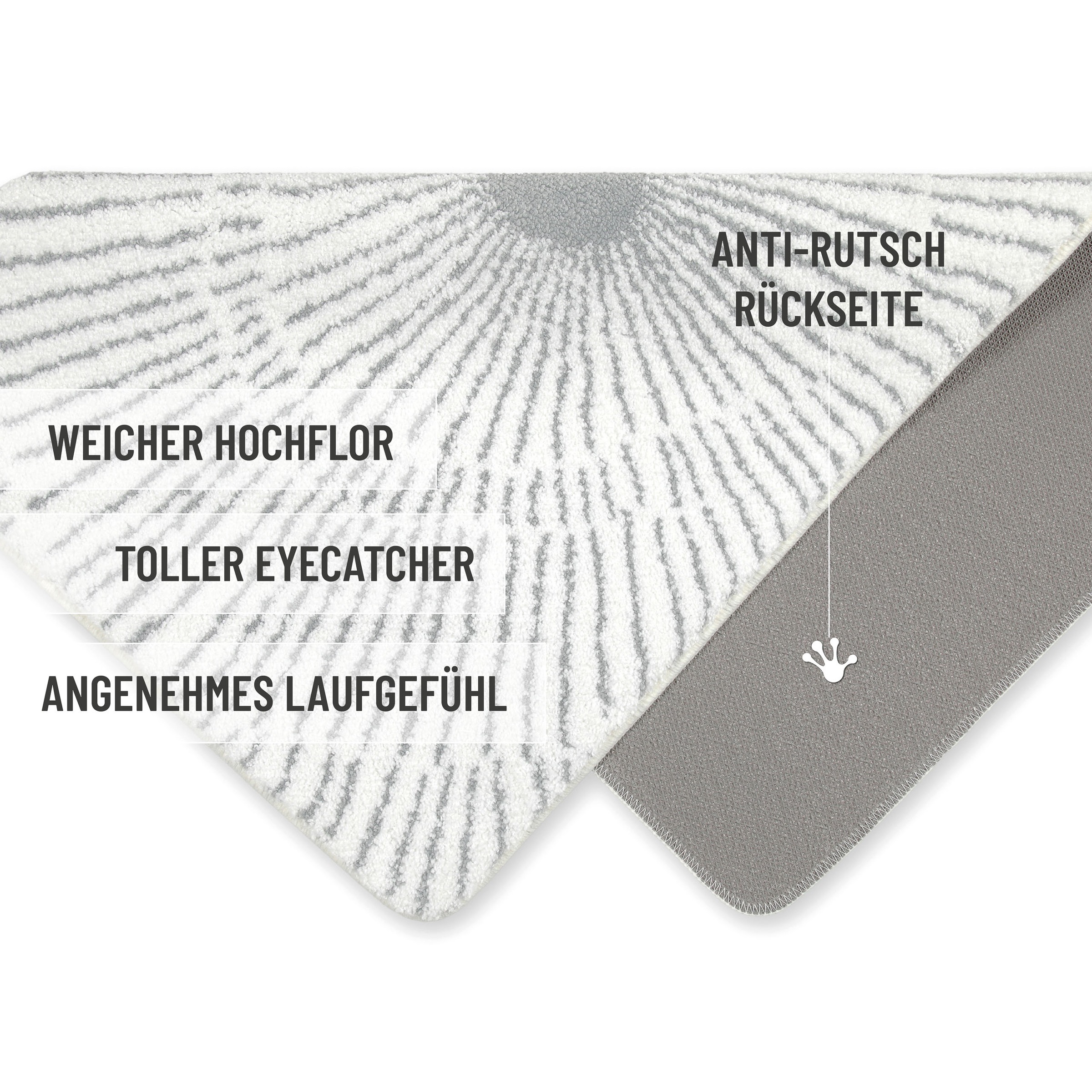 Wecon home Basics Badematte »Jasbeer«, waschbar, rutschfest, strapazierfähig, pflegeleicht mit Linien Design
