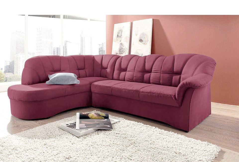 DOMO collection Ecksofa »Papenburg, zeitlose Rückensteppung, elegante Armle günstig online kaufen