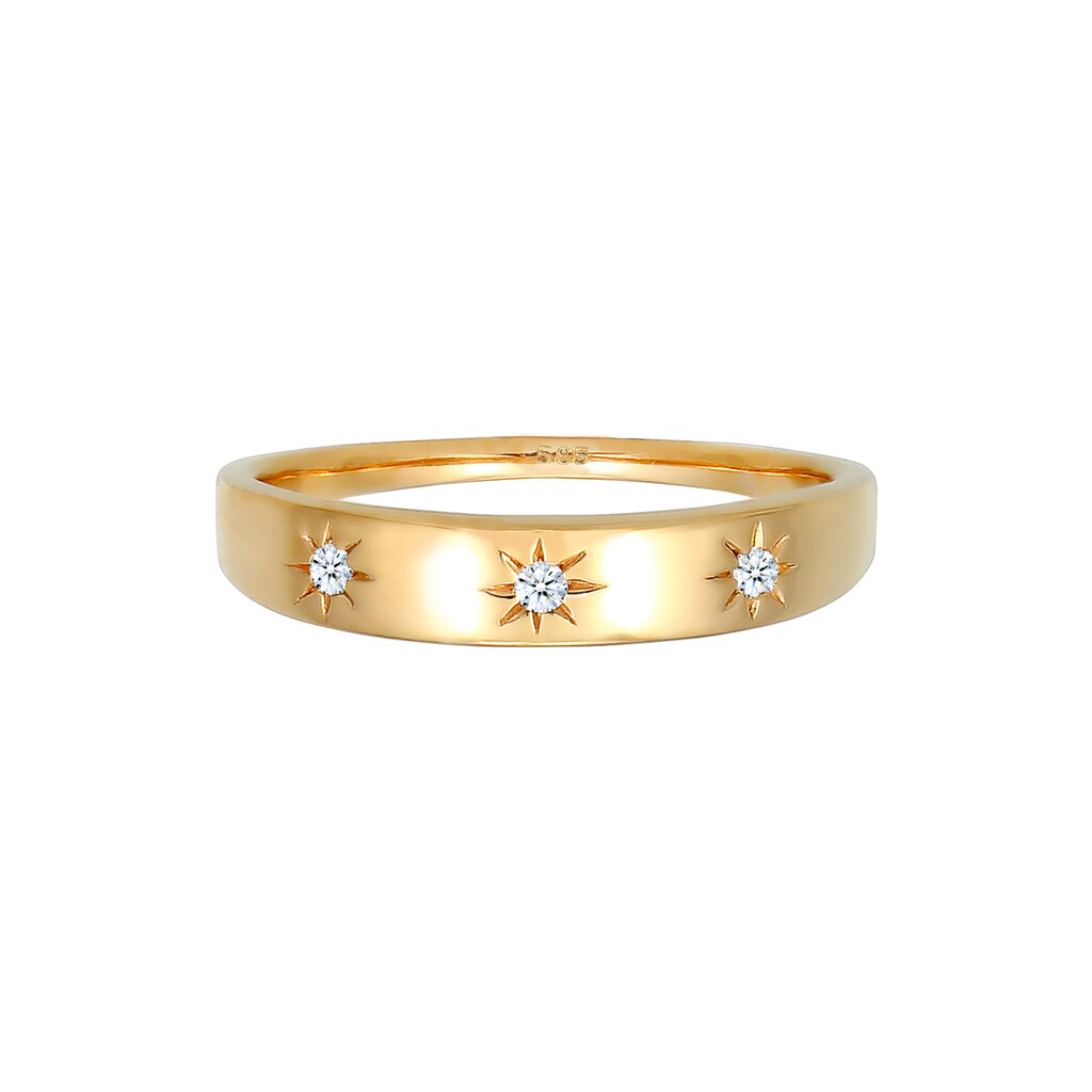 Elli DIAMONDS Verlobungsring »Verlobung Stern Diamant 0.06 ct. 585 Gold«