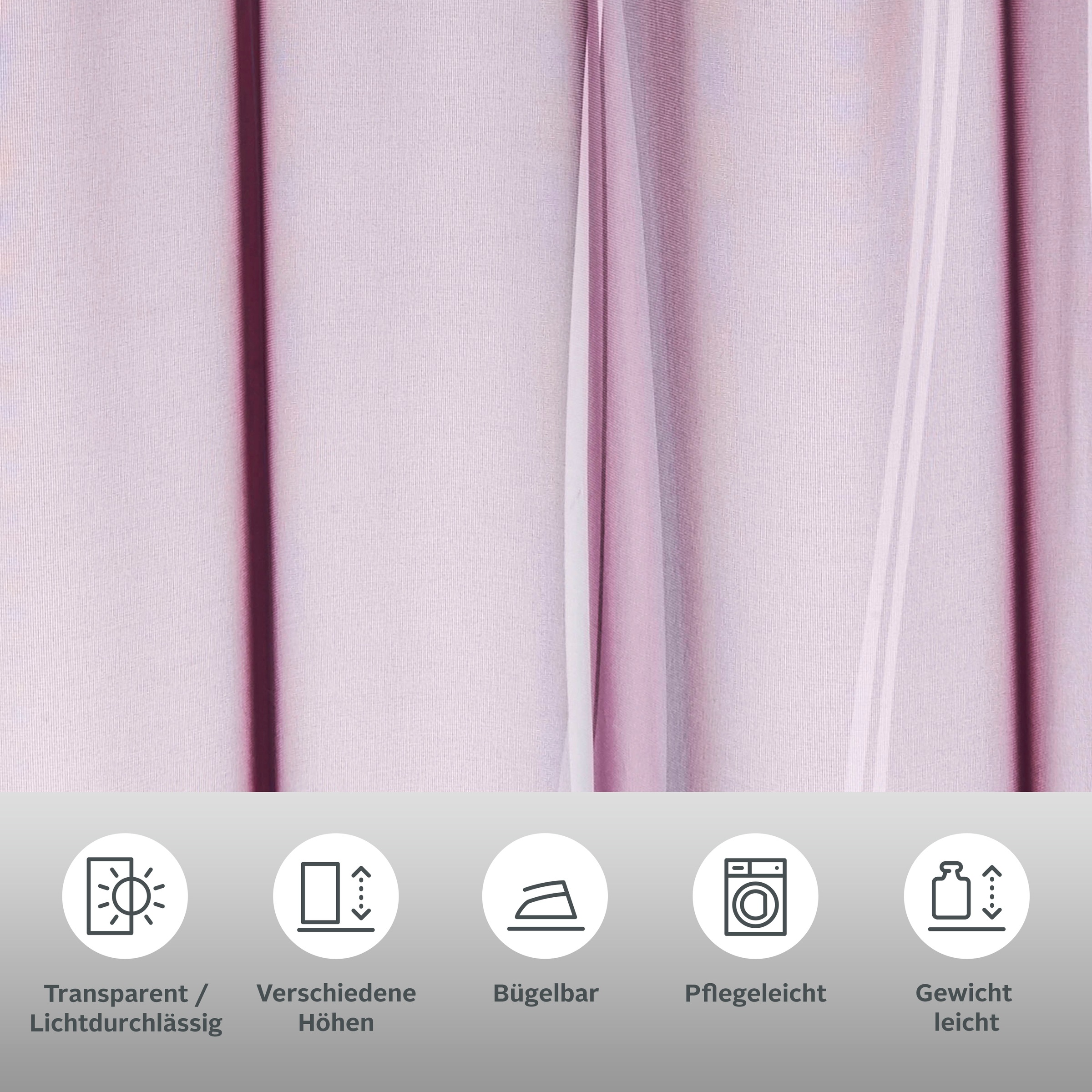 my home Gardine »Dimona« Schlaufen 2 Stk. tlg. 2er-Set, Voile, Polyester, W günstig online kaufen