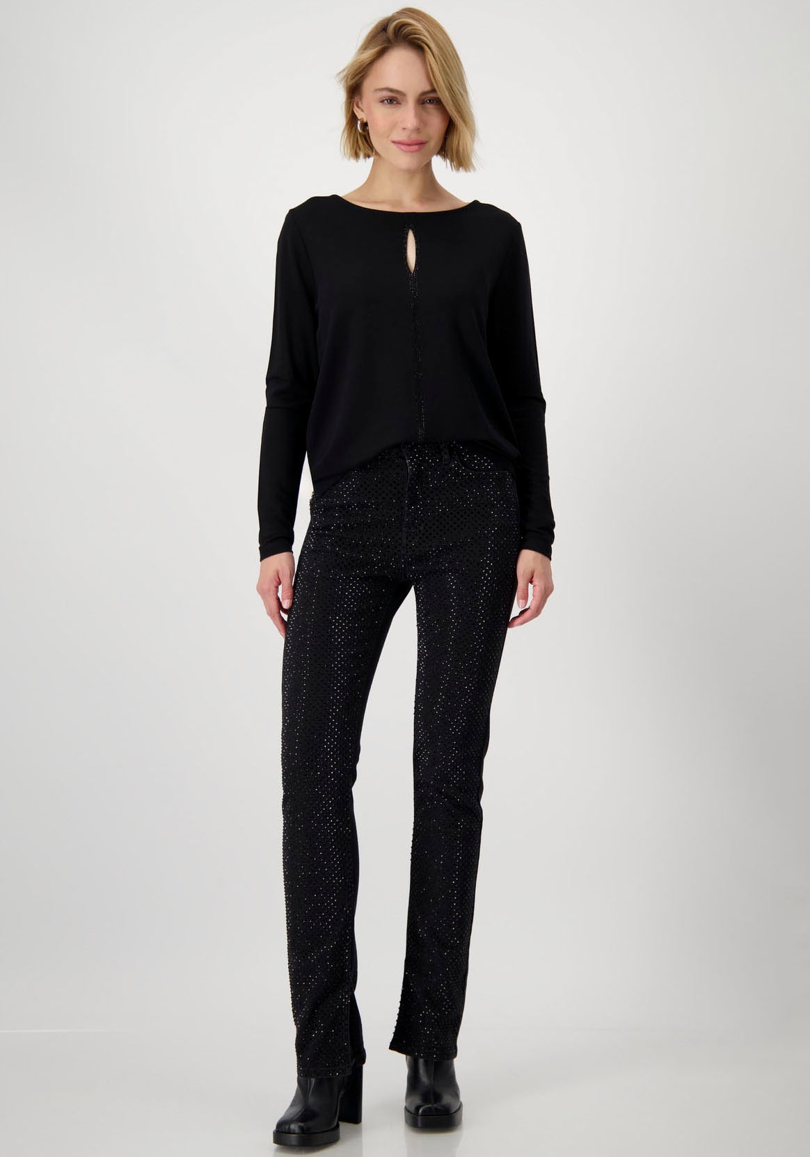 Monari Rundhalsshirt, mi Cut-Out
