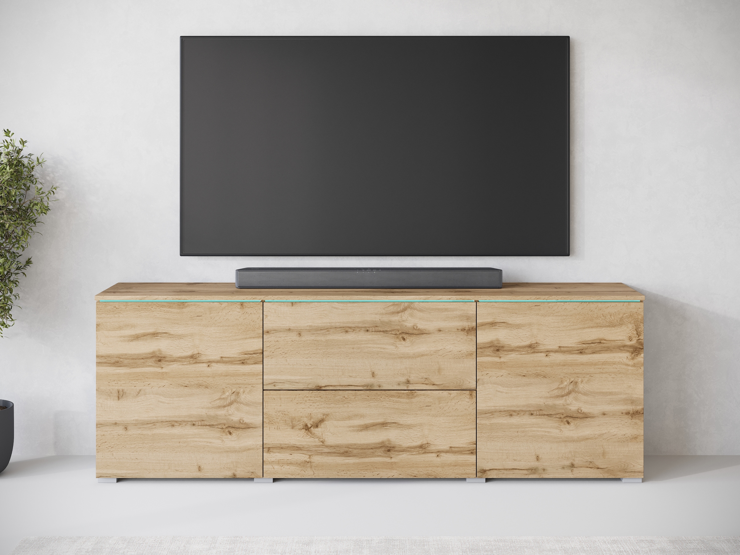 INOSIGN Lowboard, Lowboard Vera, 2 Türen/2 Schubladen, TV-Schrank mit viel Stauraum