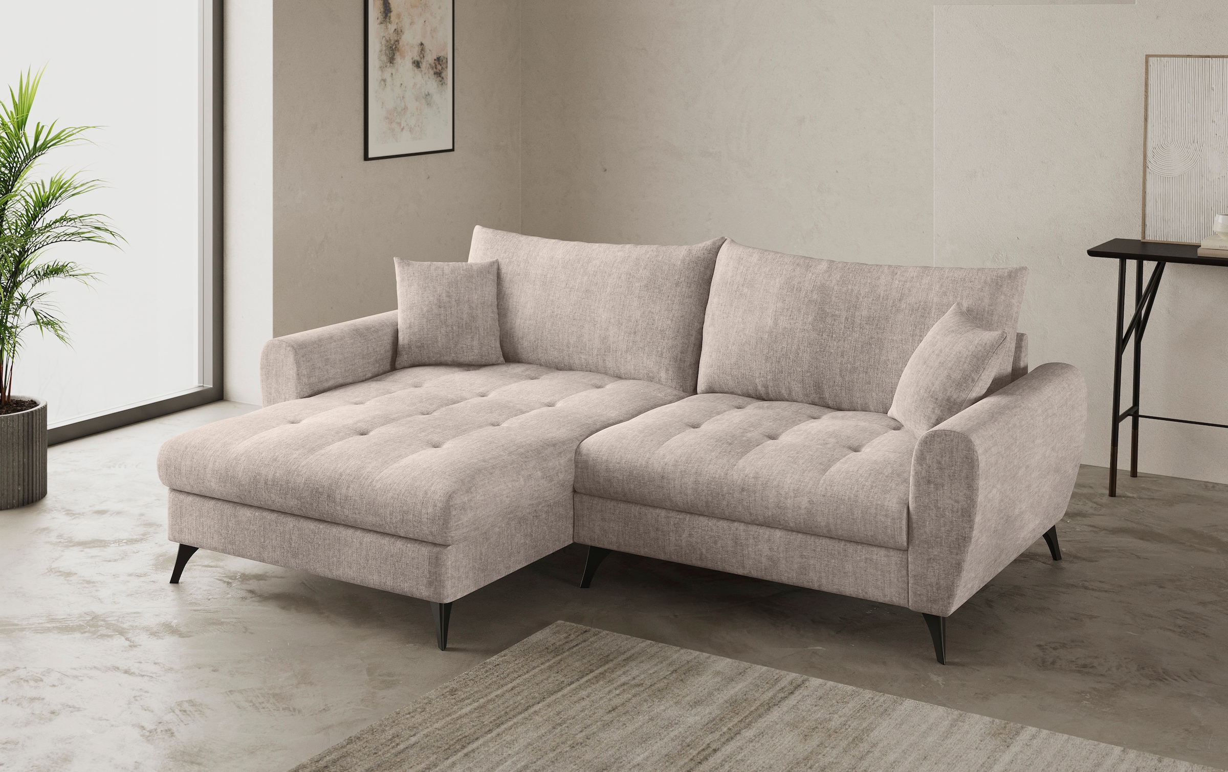 Mr. Couch Ecksofa »Blackburn II L-Form«, Wahlweise mit Kaltschaumpolsterung bis 140 kg belastbar