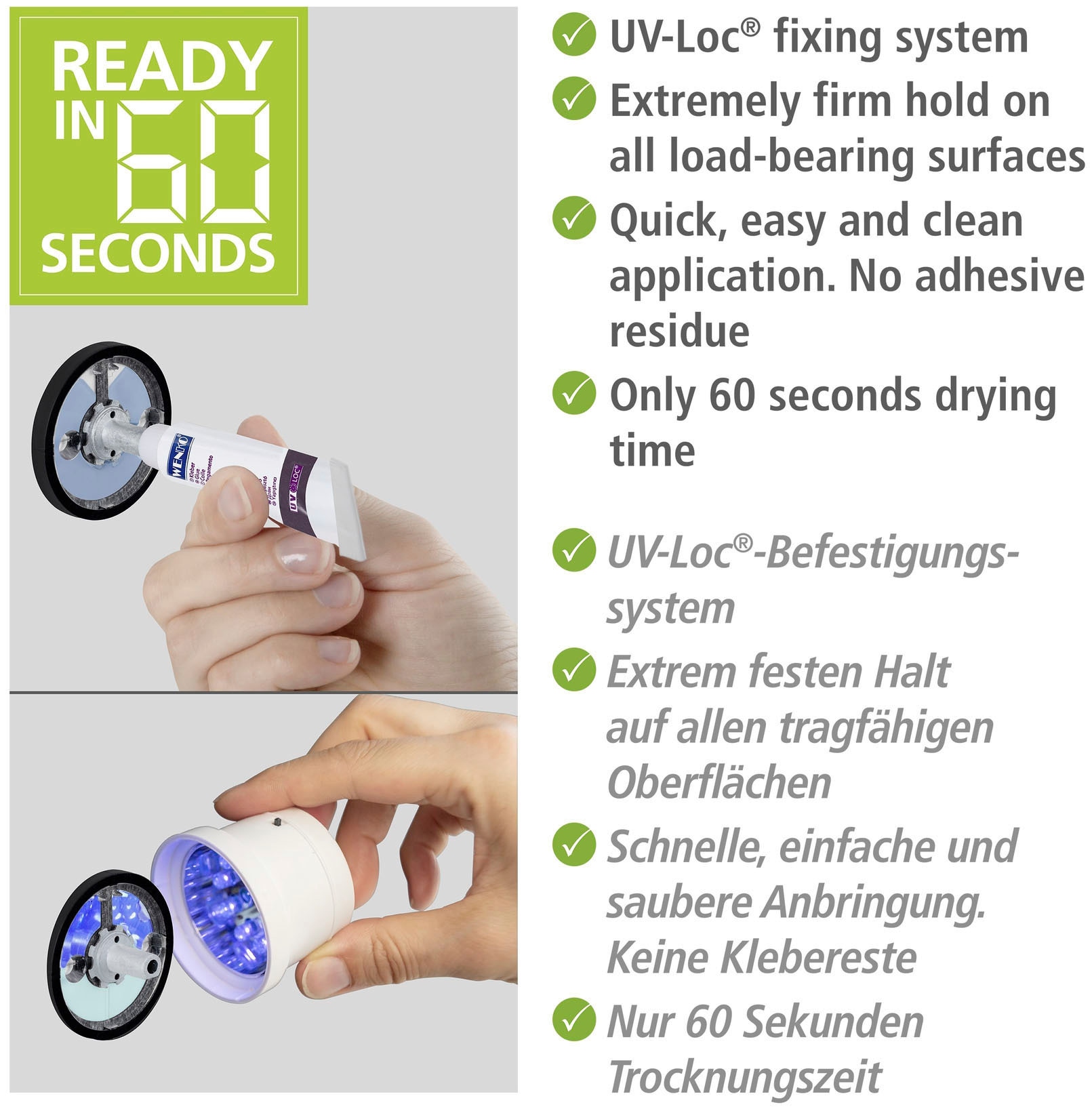 WENKO Doppelhaken »UV-Loc® Udine« ohne Bohren