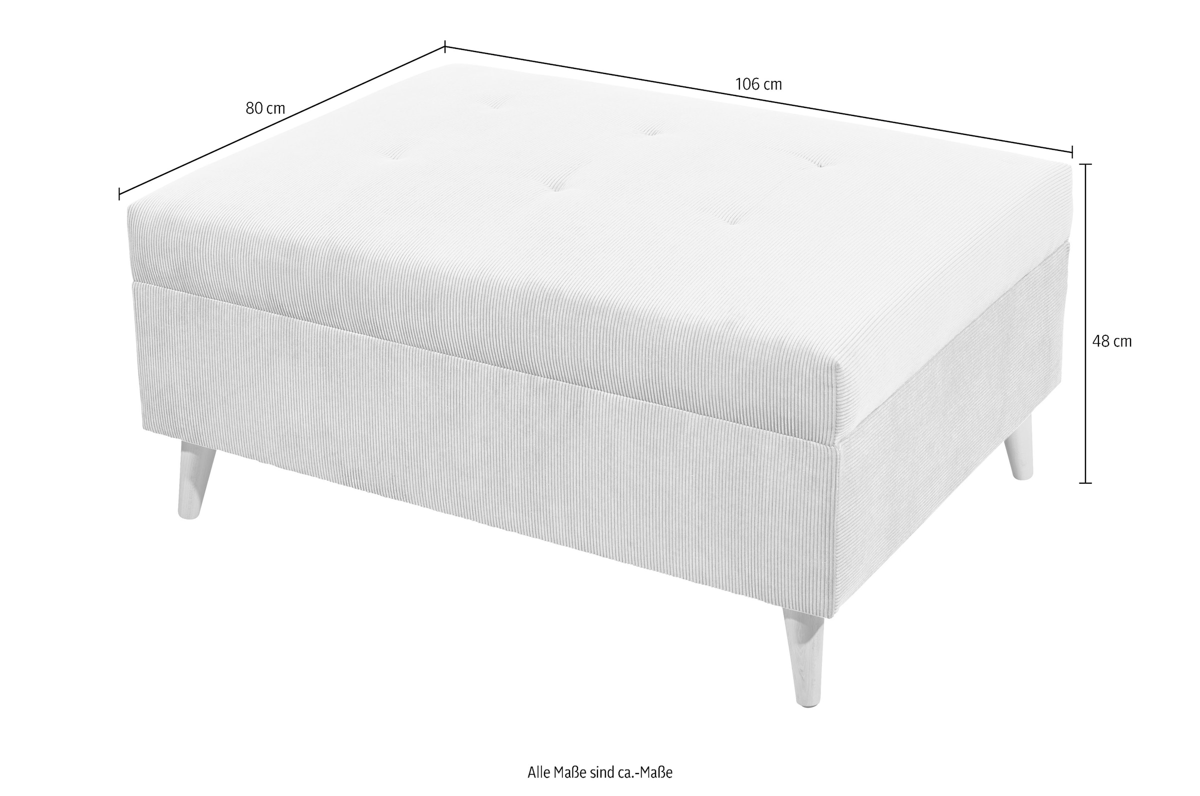 ED EXCITING DESIGN Ecksofa »Calanda L-Form«, mit Hocker & 3 Zierkissen