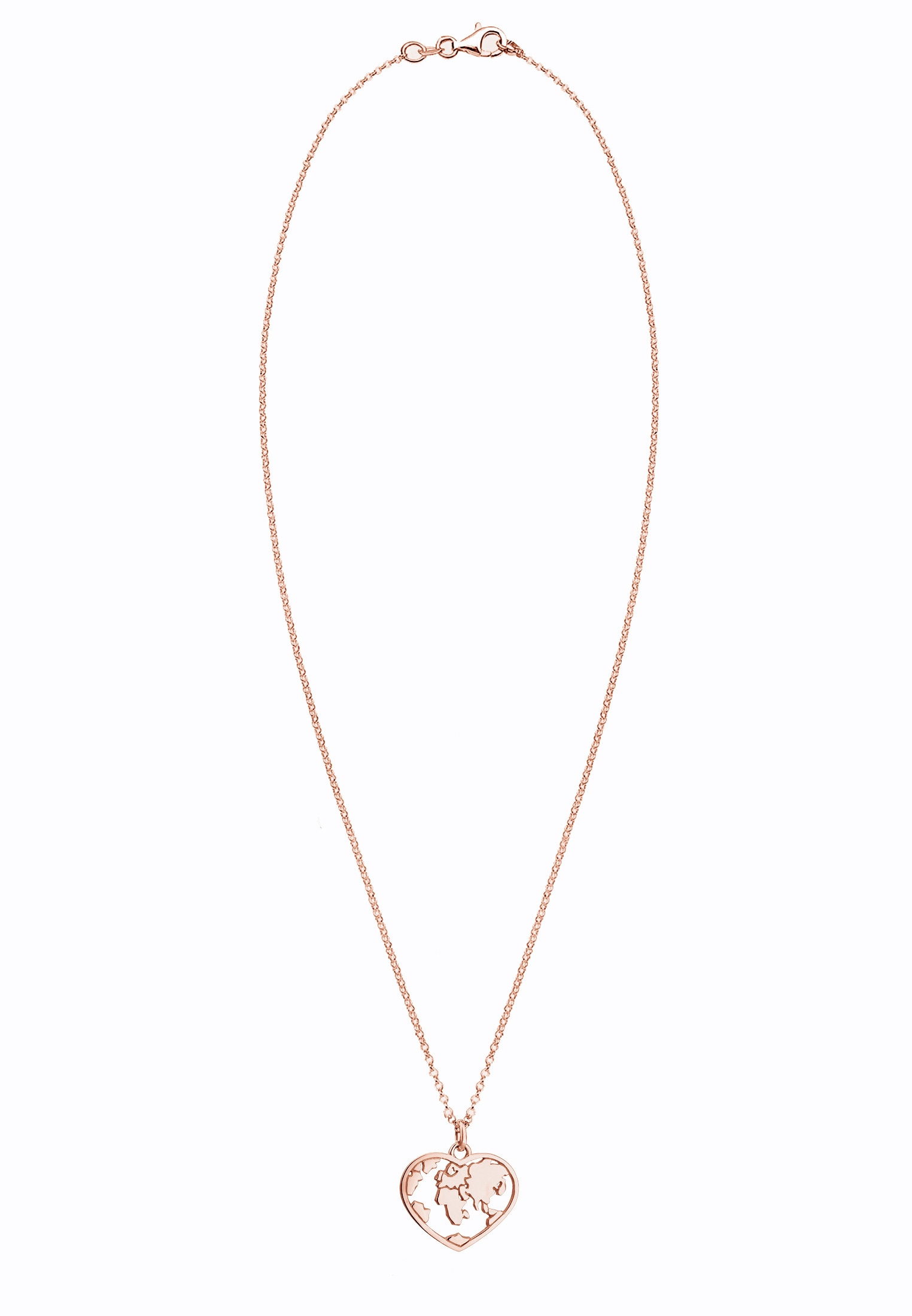 Elli Kette mit Anhänger »Herz Weltkugel Globus Erbskette Trend 925 Silber«