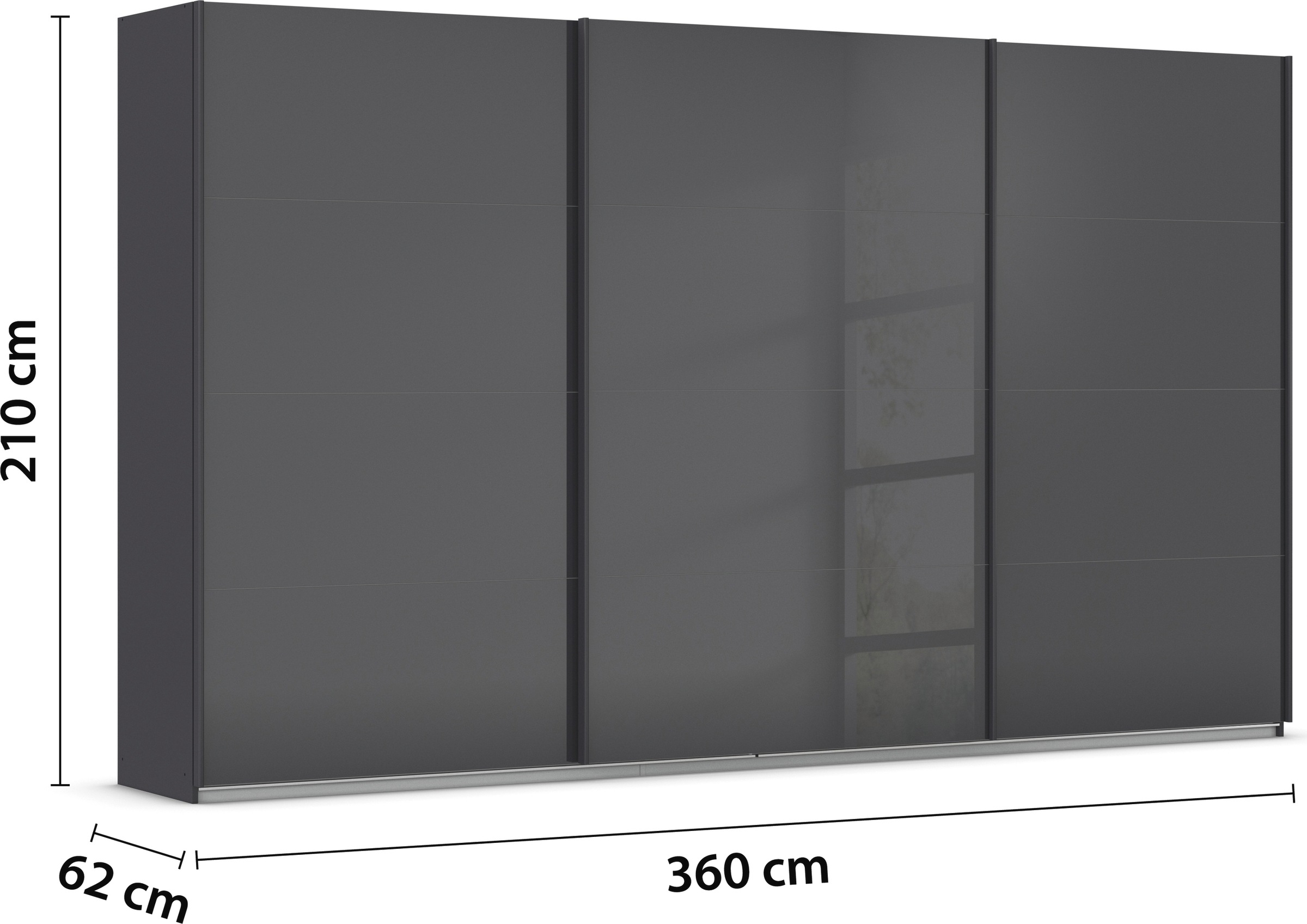 rauch Schwebetürenschrank »Kleiderschrank Schrank Garderobe AGORDO mit Glasfront«, durchdachte Innenausstattung, in 4 Breiten und 2 Höhen MADE IN GERMANY
