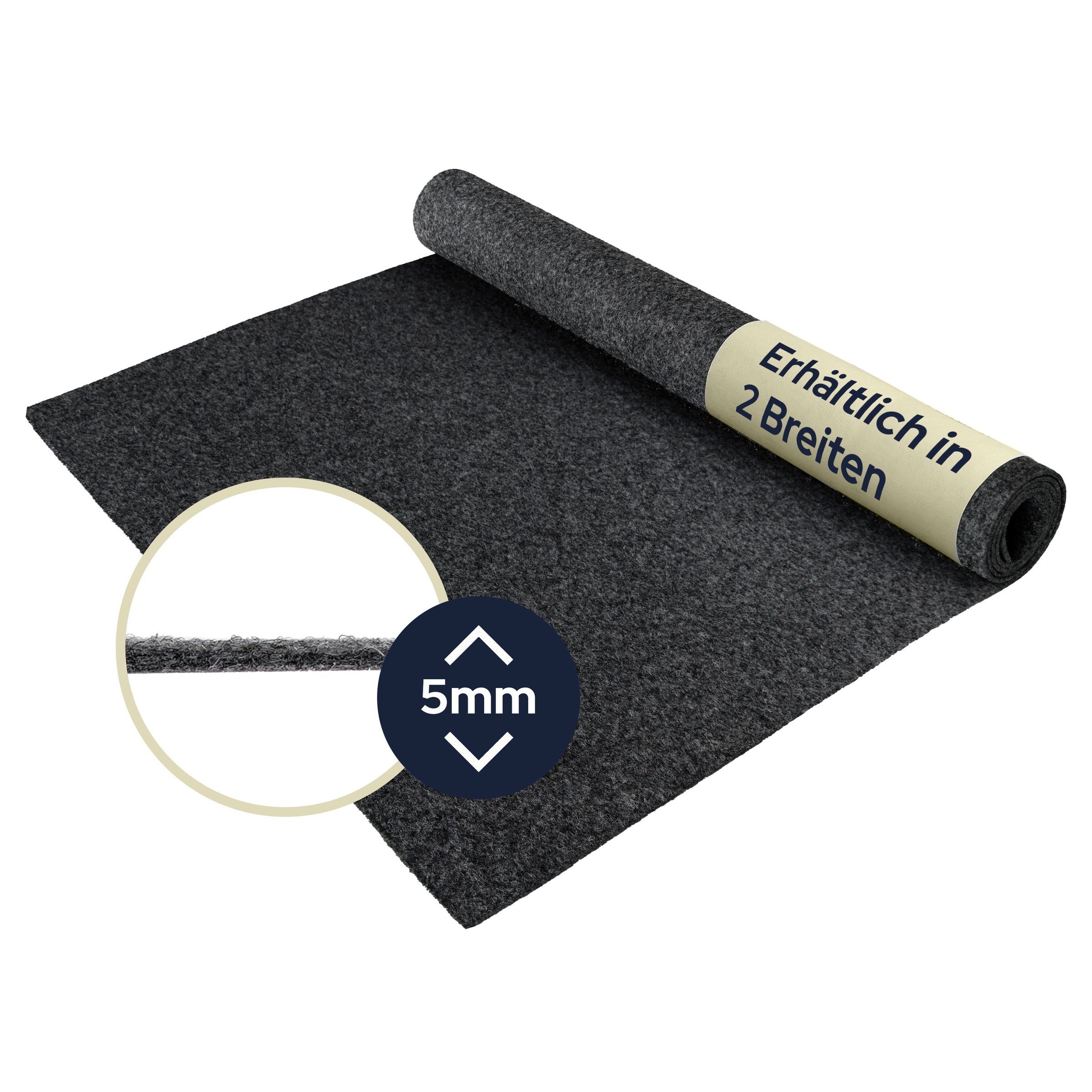 Primaflor-Ideen in Textil Teppichboden »Nadelfilz REWIND, Made in Belgium«, rechteckig, 5 mm Höhe, Breite 200 cm, Uni Farben, robust & strapazierfähig