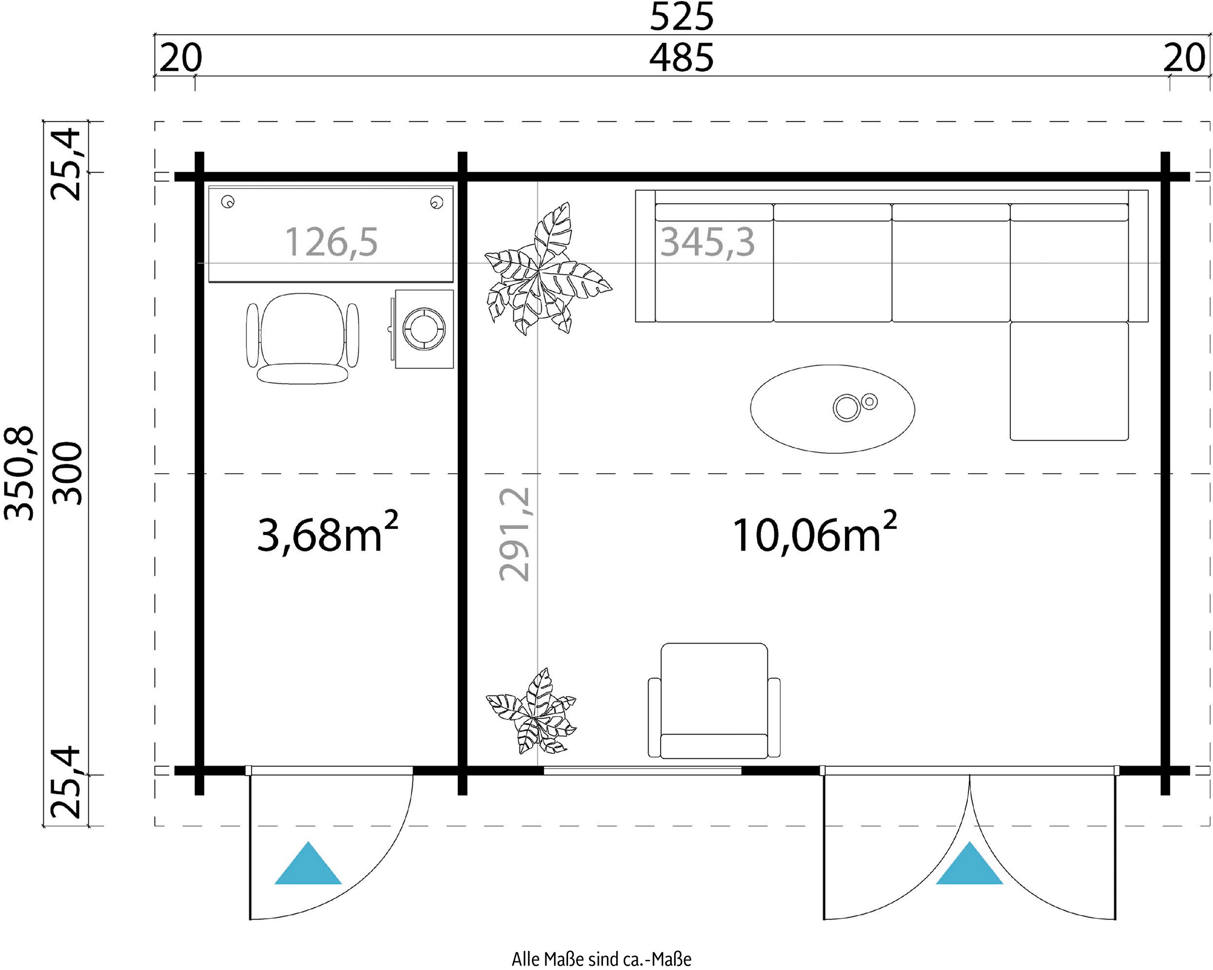 LASITA MAJA Gartenhaus »WREXHAM«, (Set, inkl. Fussbodenbretter zum verlegen)