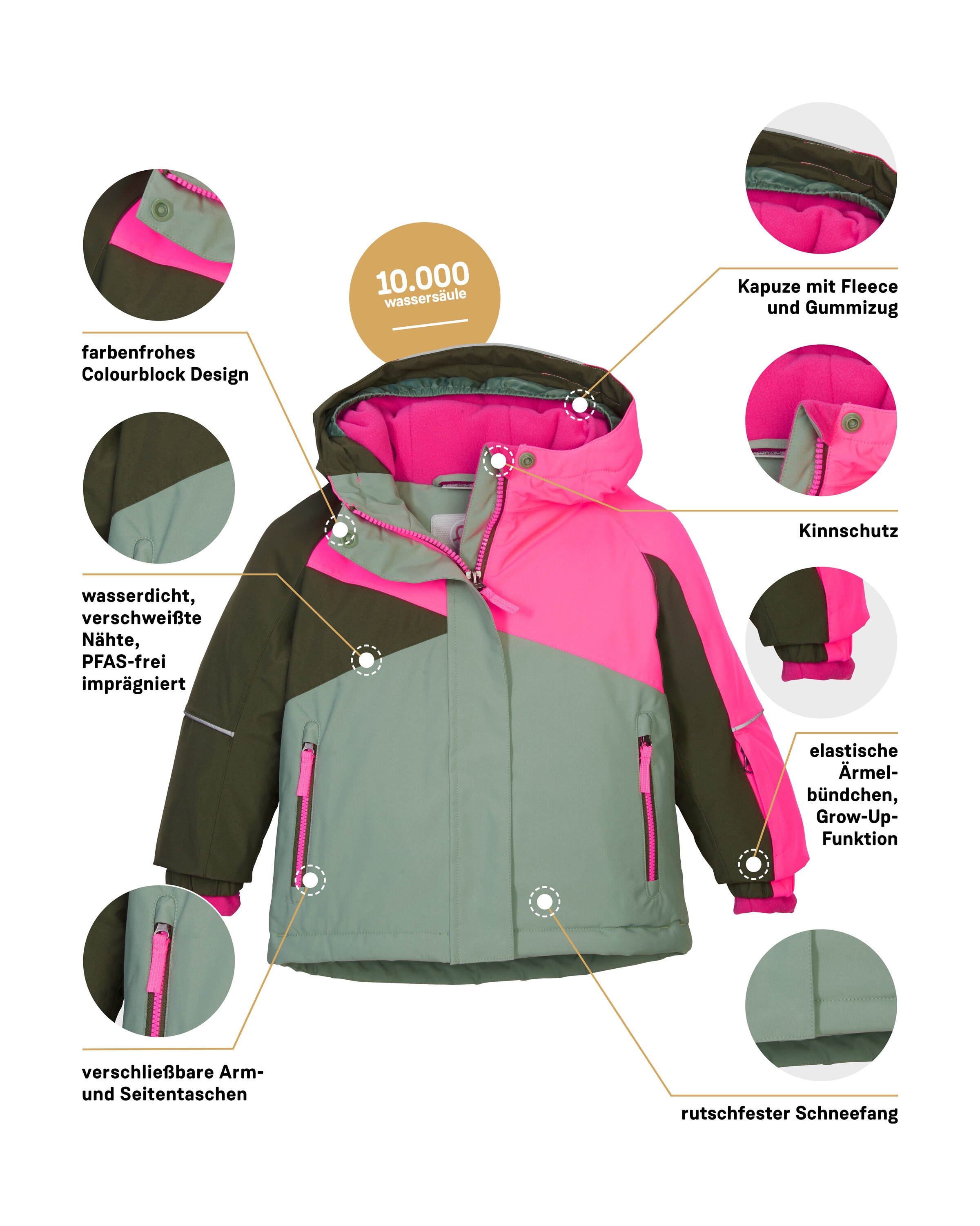 first instinct by killtec Skijacke »FISW 41 MNS SKI JCKT«, Wind- und wasserdichte Kinderjacke, verlängerbare Ärmel, PFAS-frei imprägniert