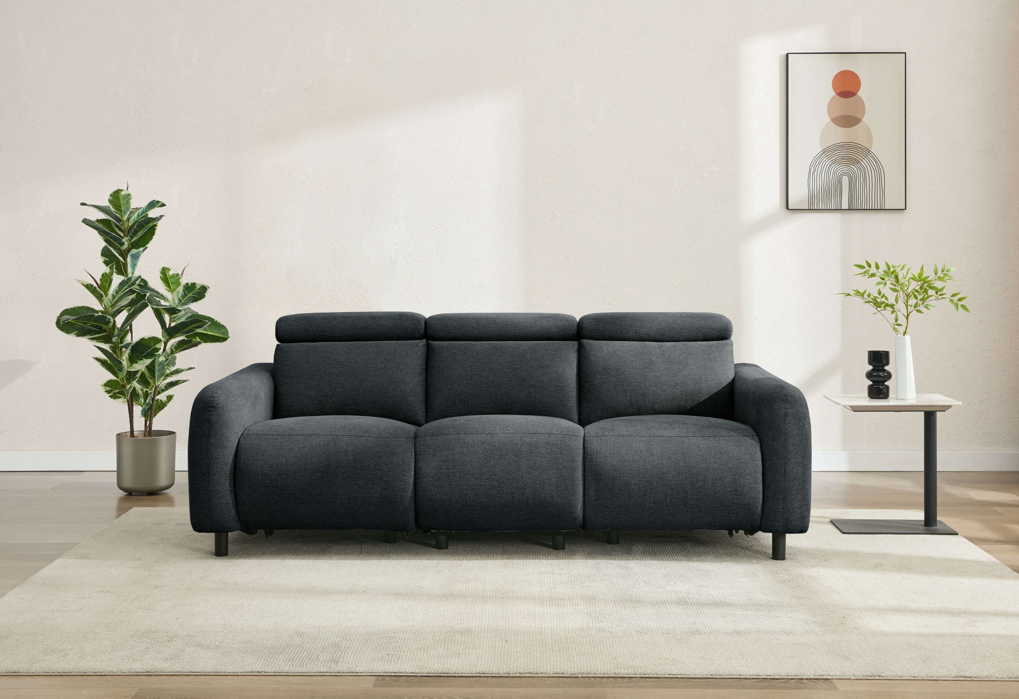 Home affaire 3-Sitzer "SKAANE Struktur-Sofa, 229 cm, manuelle-u. elektrisch günstig online kaufen