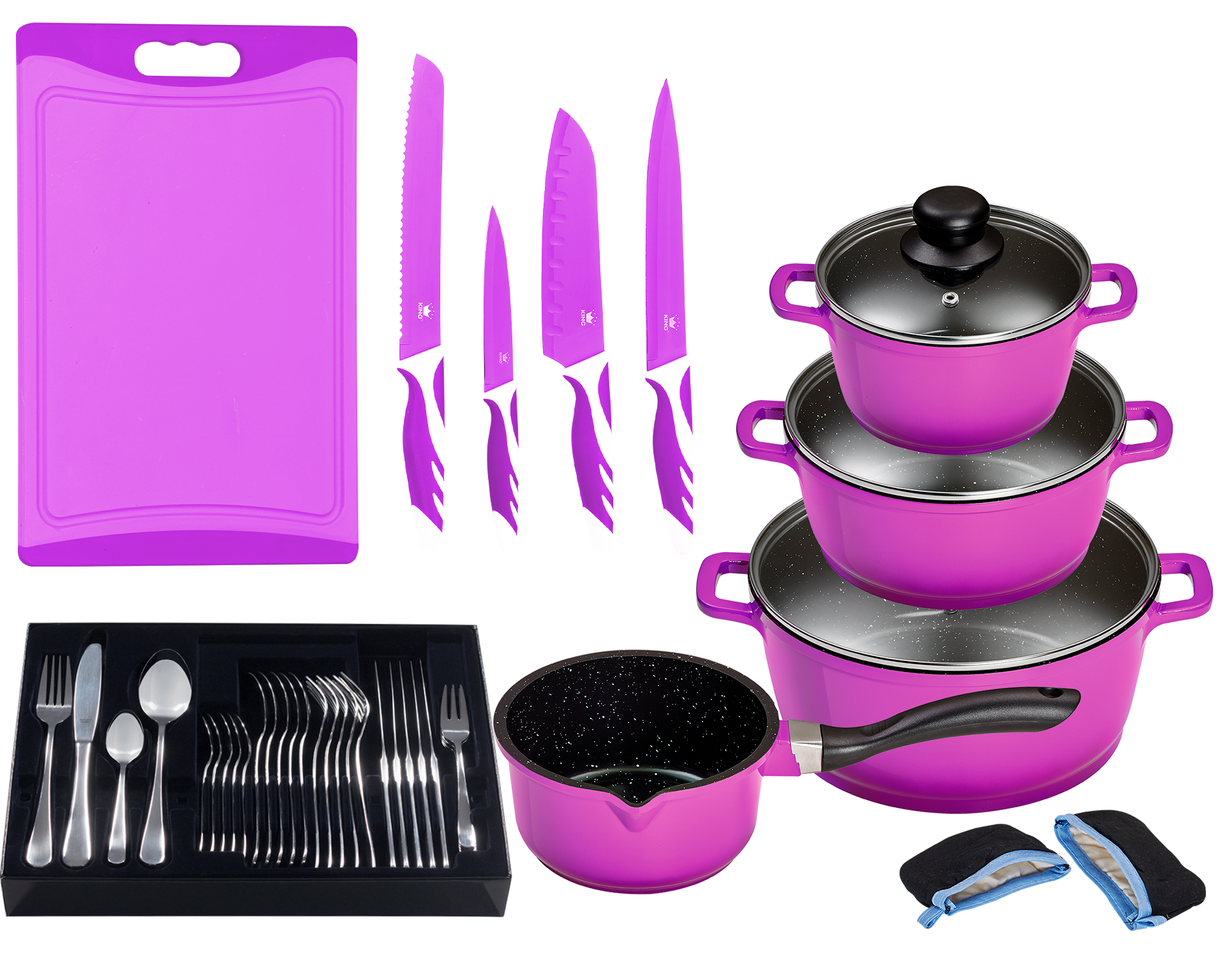 KING Topf-Set »»ALUGUSS« Aluminiumguss, Induktion, Antihaftbeschichtung« Se günstig online kaufen