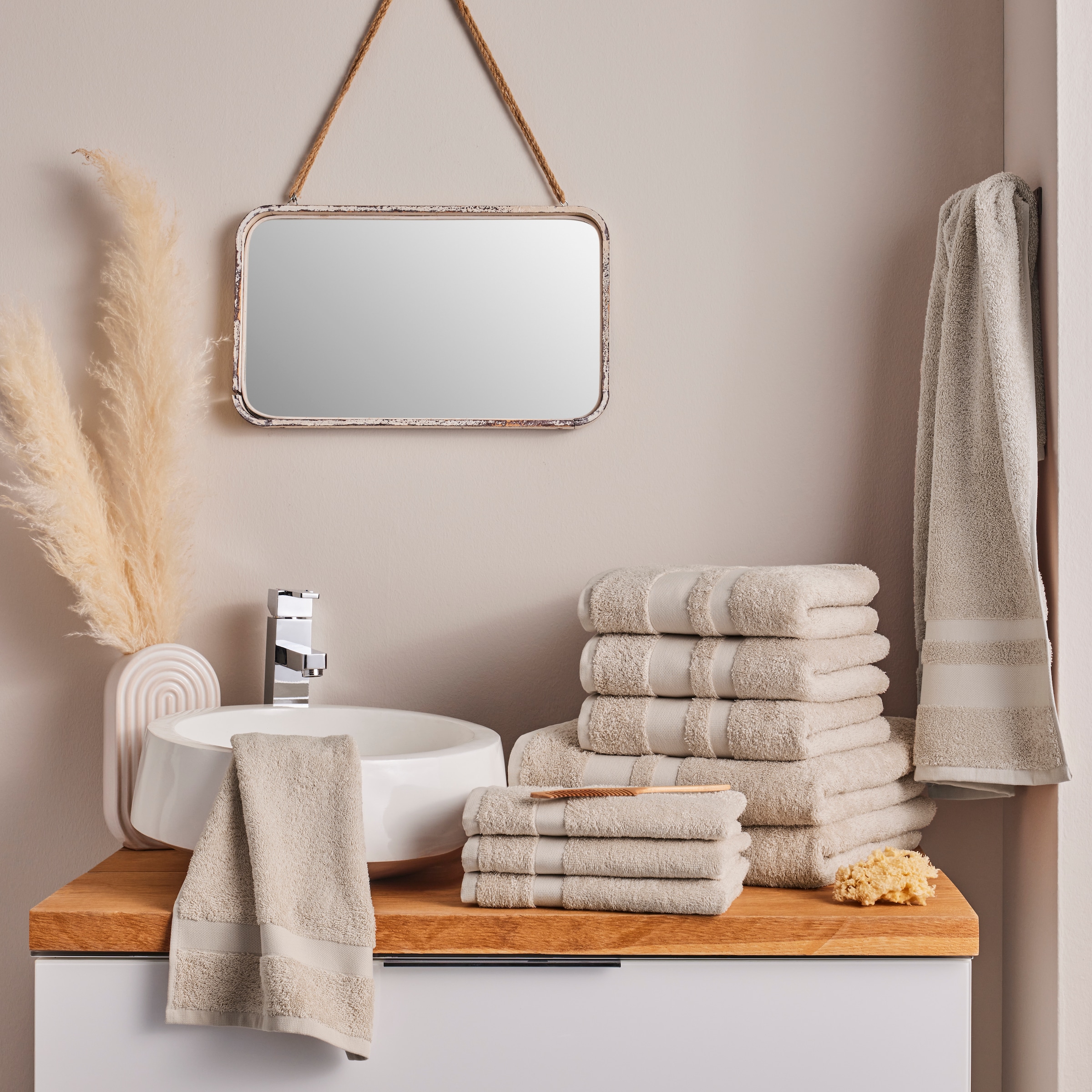 my home Handtuch Set »Vanessa Premium 550 g/m², Duschtücher, Handtücher & Gästetücher«, Set, 10 tlg., Walkfrottee, 10-tlg Premium Handtuch-Set, 100% Baumwolle, weich, saugstark