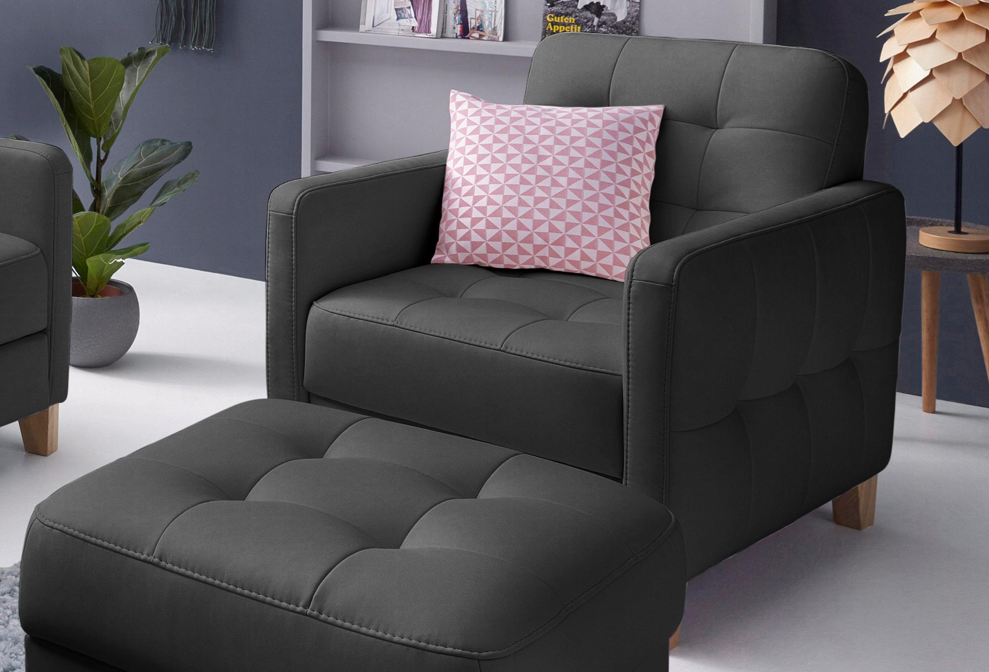 exxpo - sofa fashion Sessel »Elio, Loungesessel, aufwendige Detailverarbeit günstig online kaufen