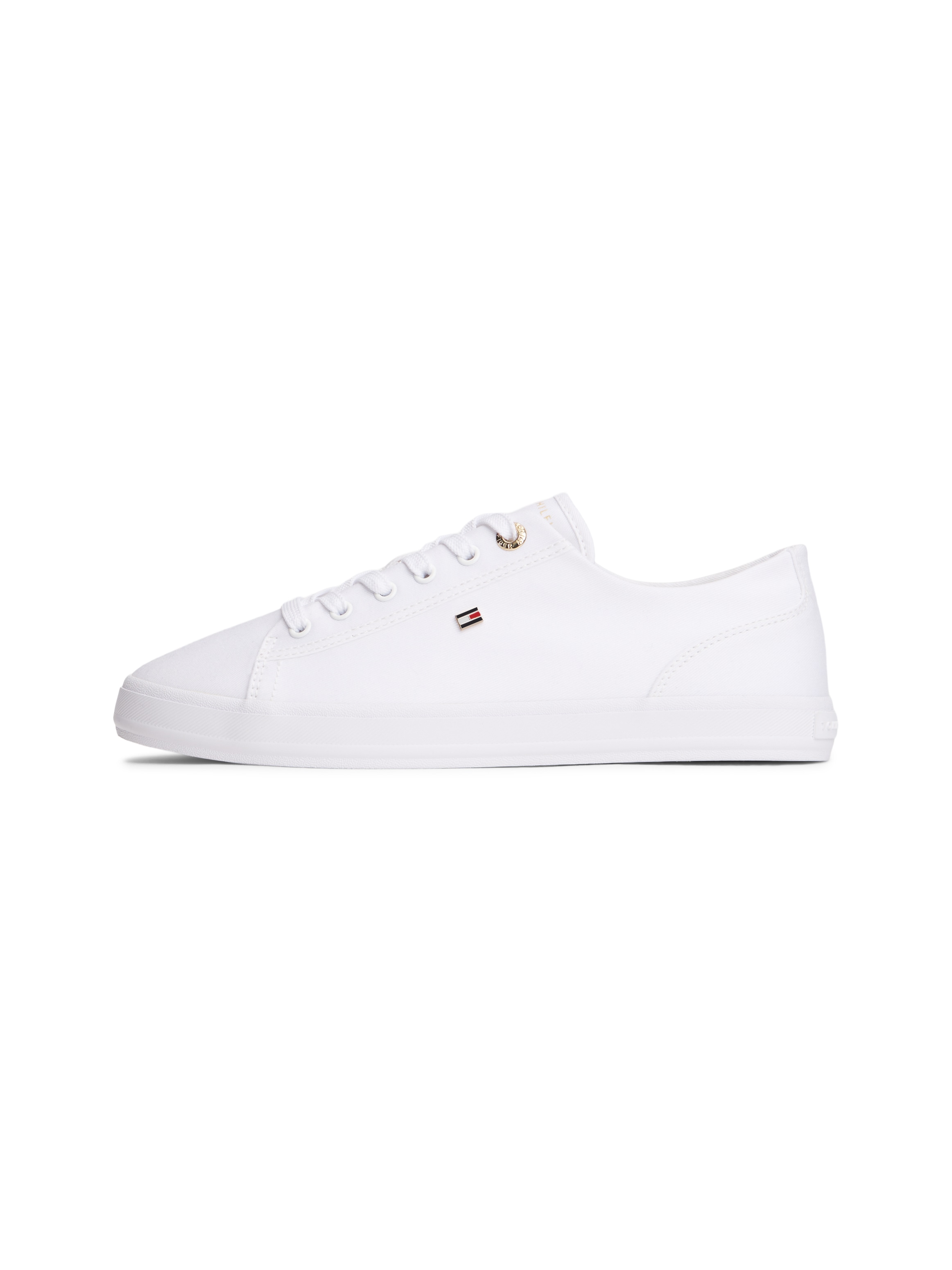 Tommy Hilfiger Plateausneaker »TH FOXING SNEAKER CANVAS«  Freizeitschuh, Halbschuh, Schnürer mit Logostickerei - schmale Form