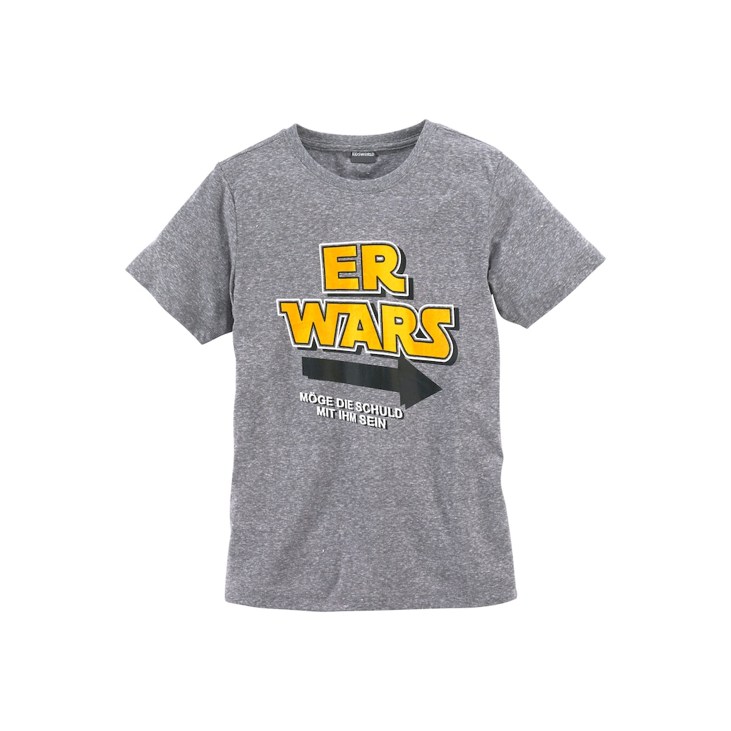 KIDSWORLD T-Shirt »ER WARS«, Spruch