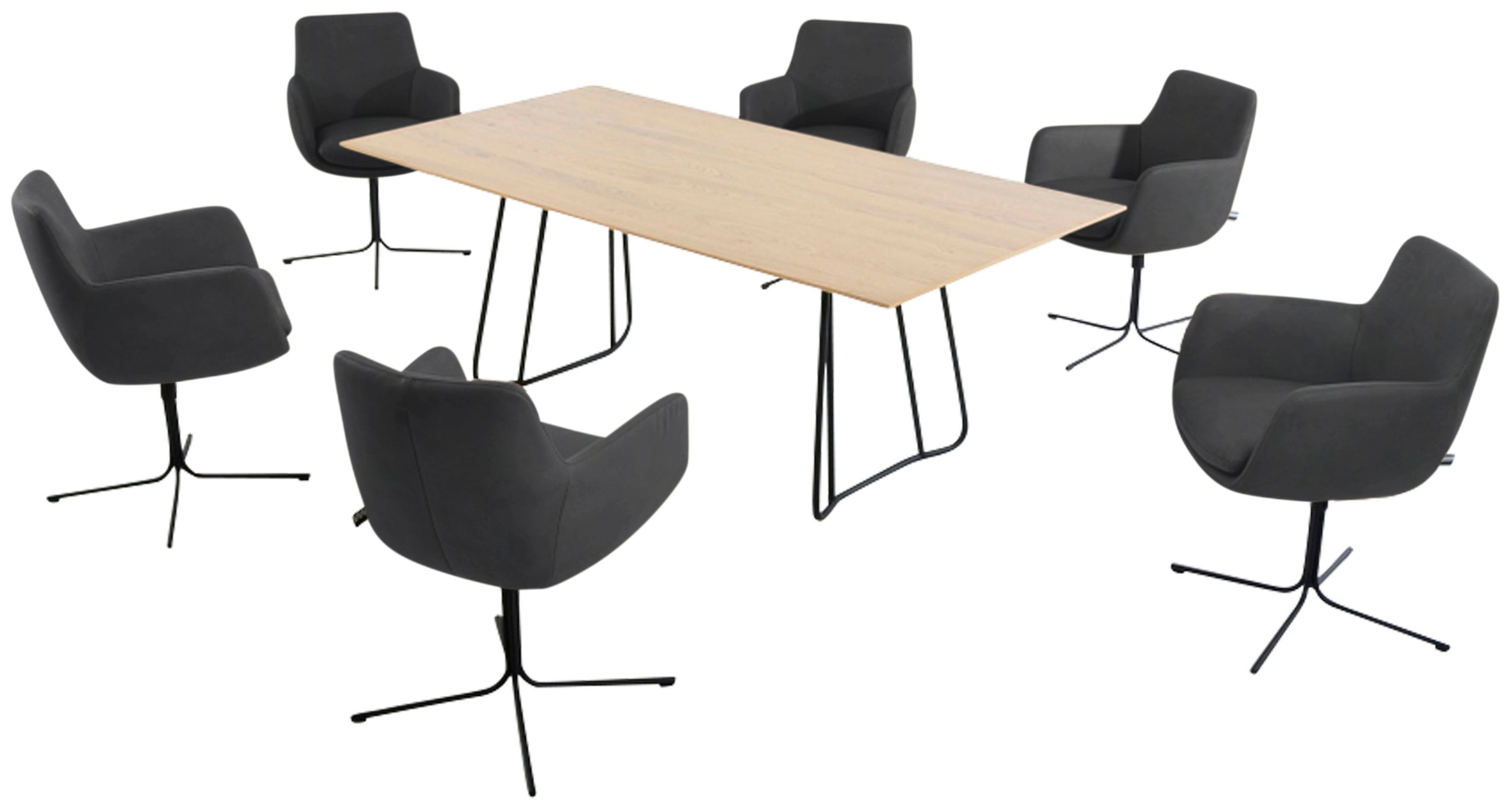 K+W Komfort & Wohnen Drehstuhl »Pego« () filigranem 4-Fuß-Gestell in schwar günstig online kaufen