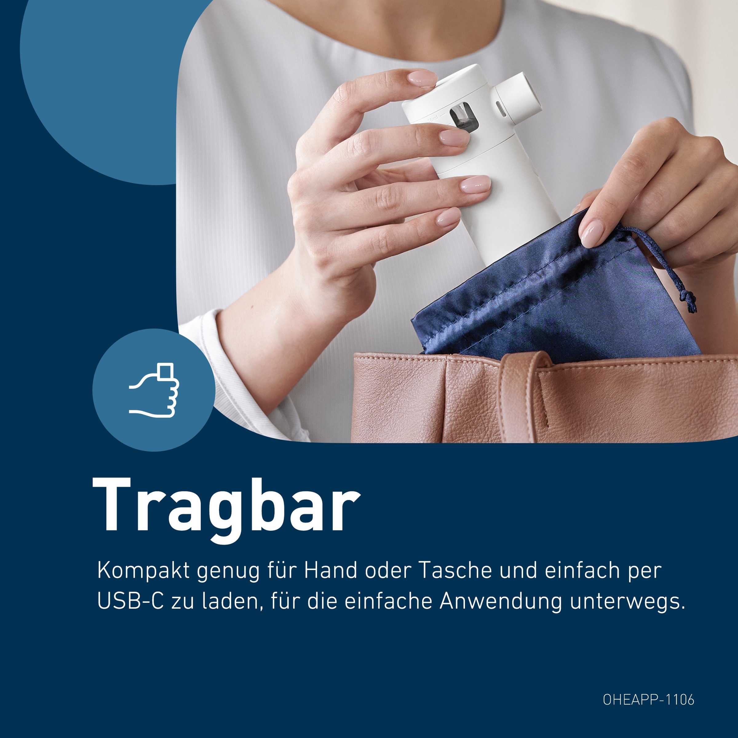 Omron Inhalationsgerät »MicroAir Move, besonders leise, für zu Hause und unterwegs« einfach, effizient, wiederaufladbar