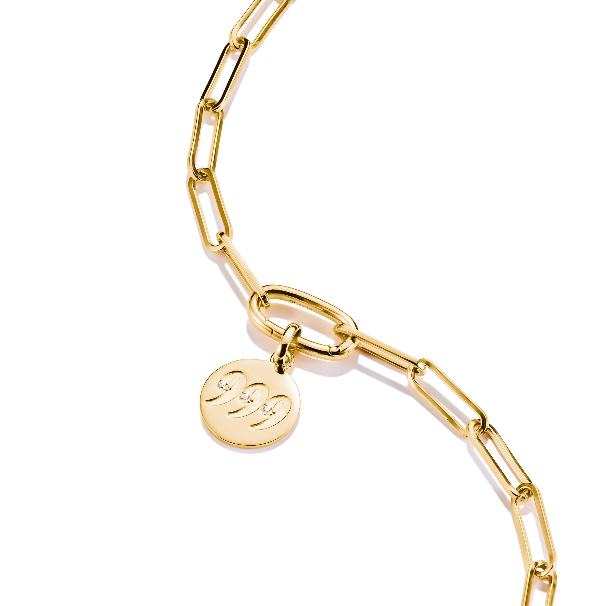 THOMAS SABO Charm-Einhänger »Charm Angel Number 999 vergoldet - Connect, CC1256-414-14«, mit Zirkonia (synth.)