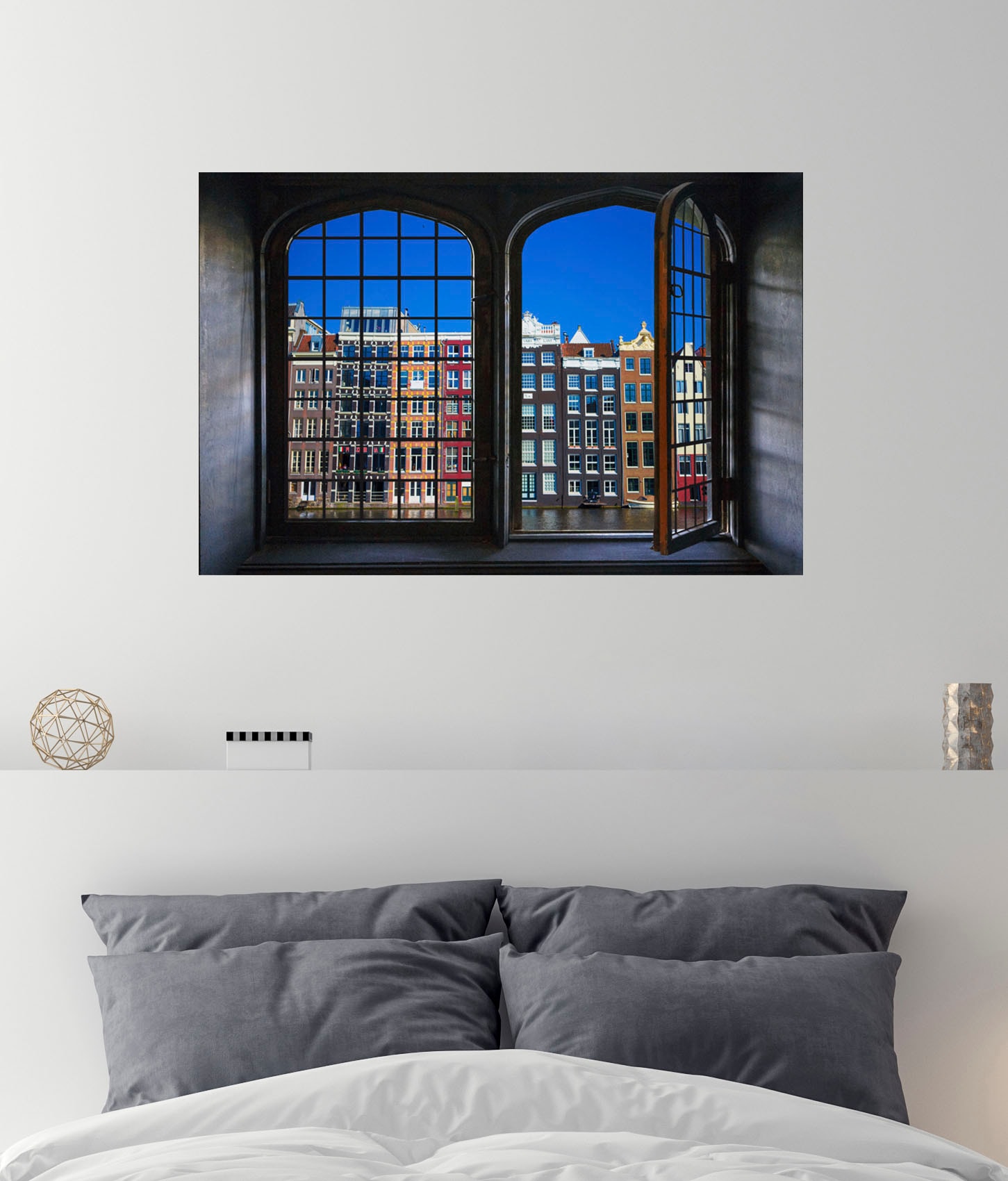 queence Wandsticker »Häuserfront«, Wandsticker, Wandbild, selbstklebend, 3D, Fenster
