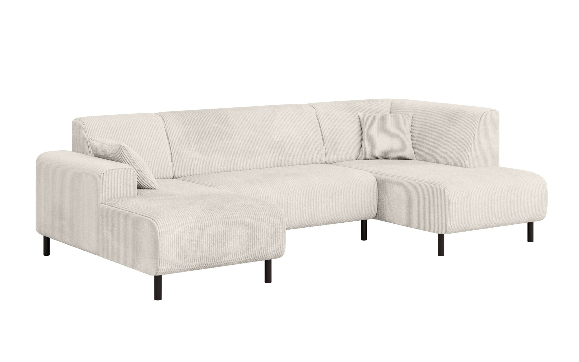 Home affaire Wohnlandschaft »ARROS U-Form mit Wellenunterfederung, Maße B/T/H: 300/163/81 cm«, incl. Zierkissen, mit Recamiere links/rechts bestellbar, auch in Cord