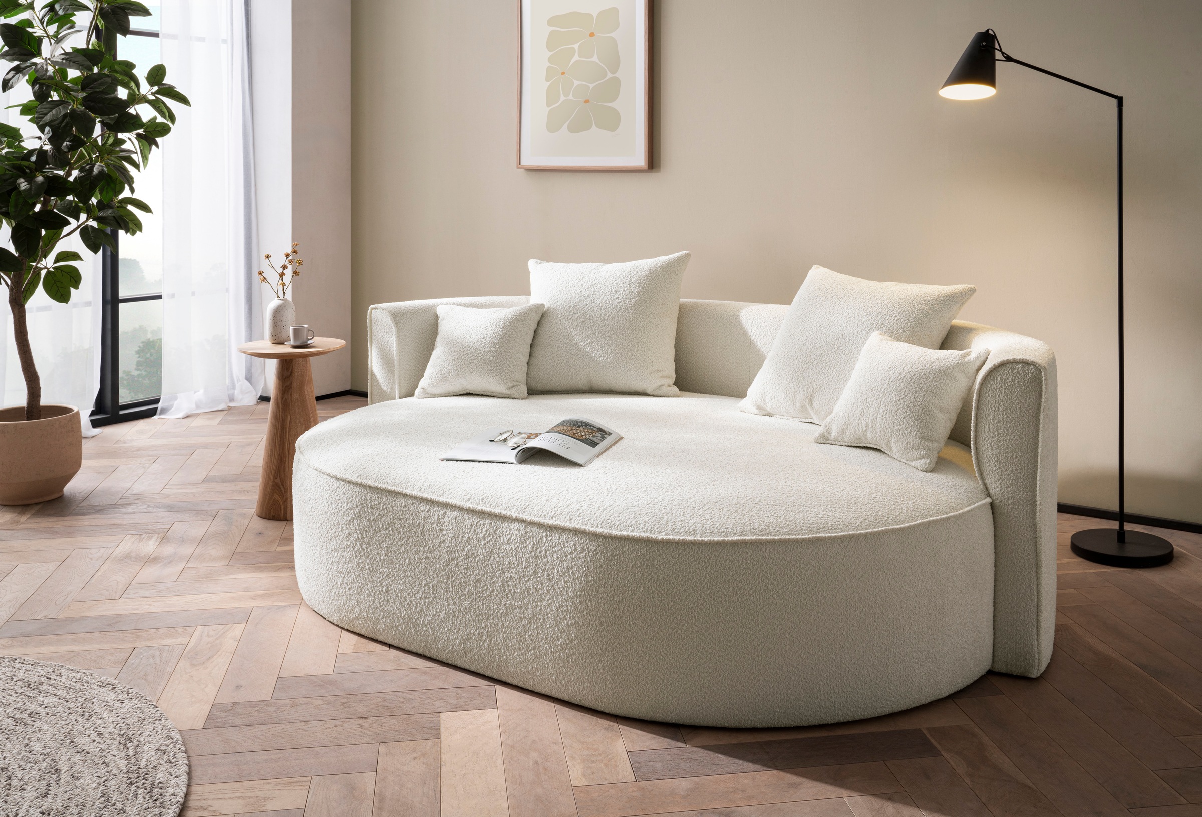 LeGer Home by Lena Gercke 2,5-Sitzer "ISALIE, rundes Loungesofa, mit Kissen günstig online kaufen