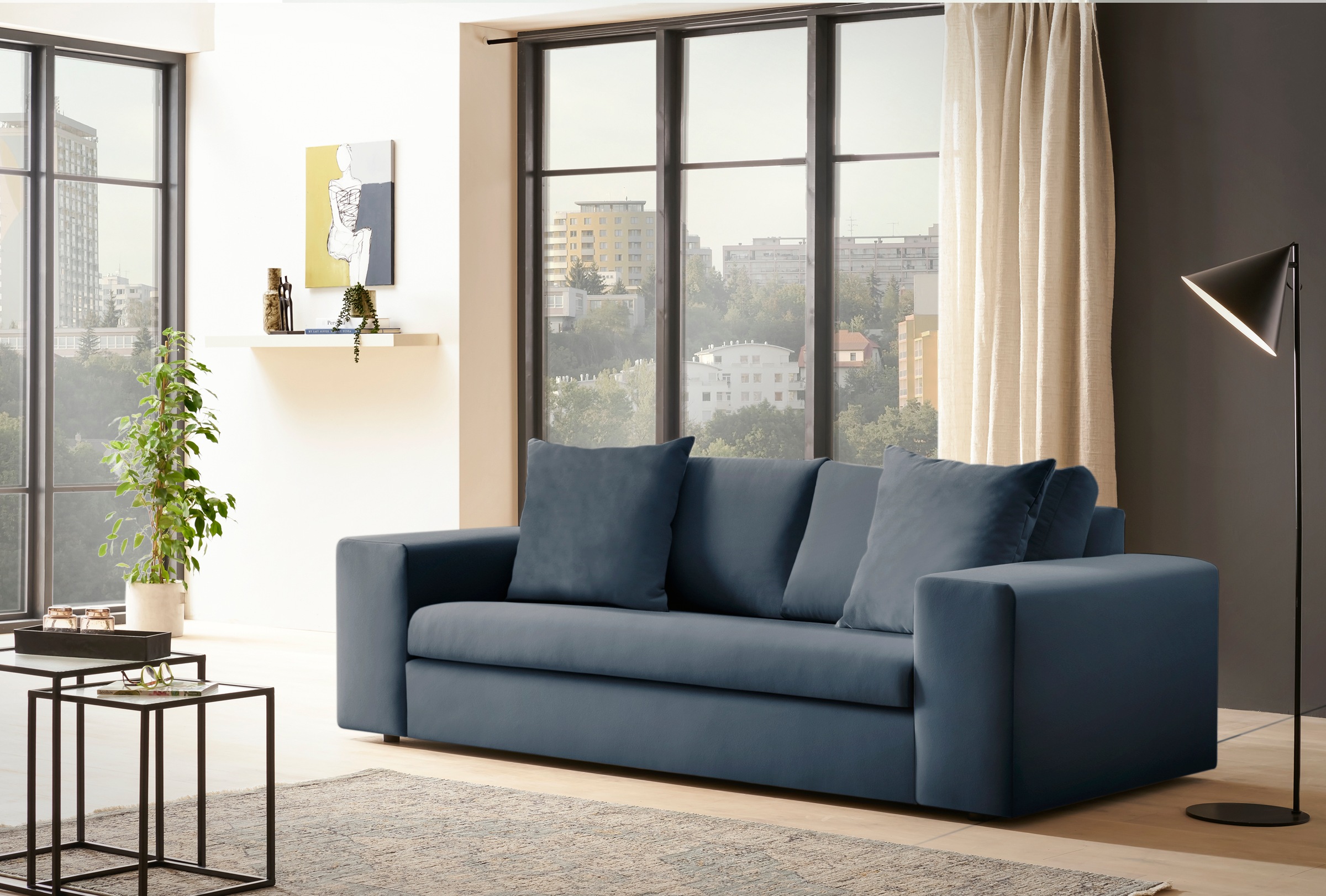 Home affaire 2-Sitzer »SLEETLAND XXL in Samtvelours oder Vintage-Leder-Opti günstig online kaufen