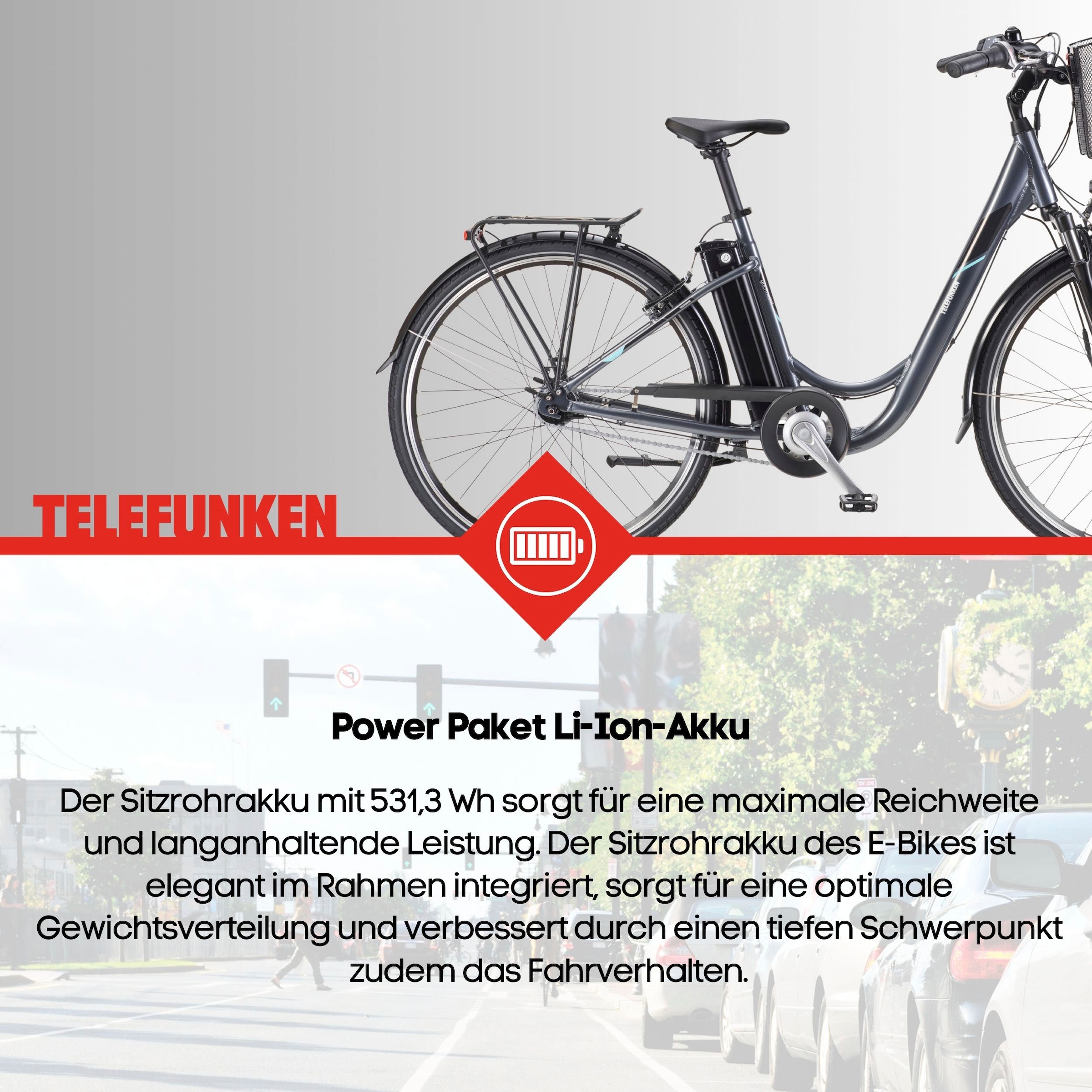 Telefunken E-Bike »Multitalent RC840«, 7 Gang, Shimano, Nexus, Frontmotor 250 W, Pedelec, Elektrofahrrad für Damen u. Herren