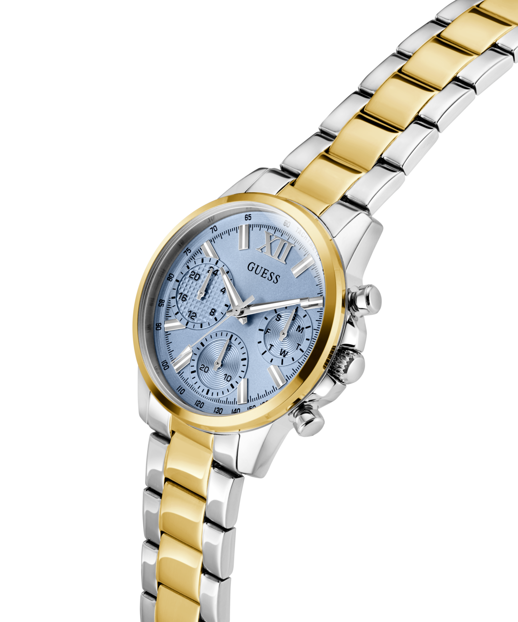 Guess Multifunktionsuhr »BAILEY«, Quarzuhr, Armbanduhr, Damenuhr, Edelstahlarmband, Datum