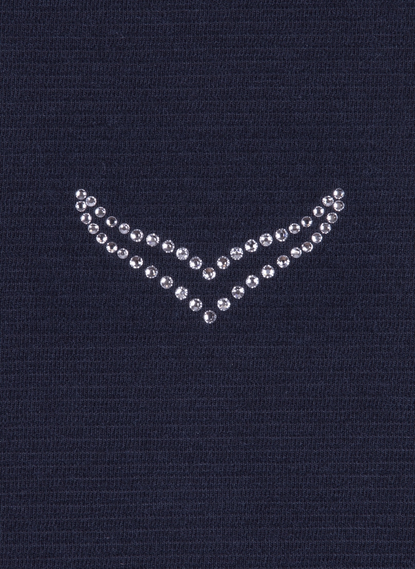 Trigema Sweatshirt »TRIGEMA Shirt mit kurzen Ärmeln mit Kristallsteinen«