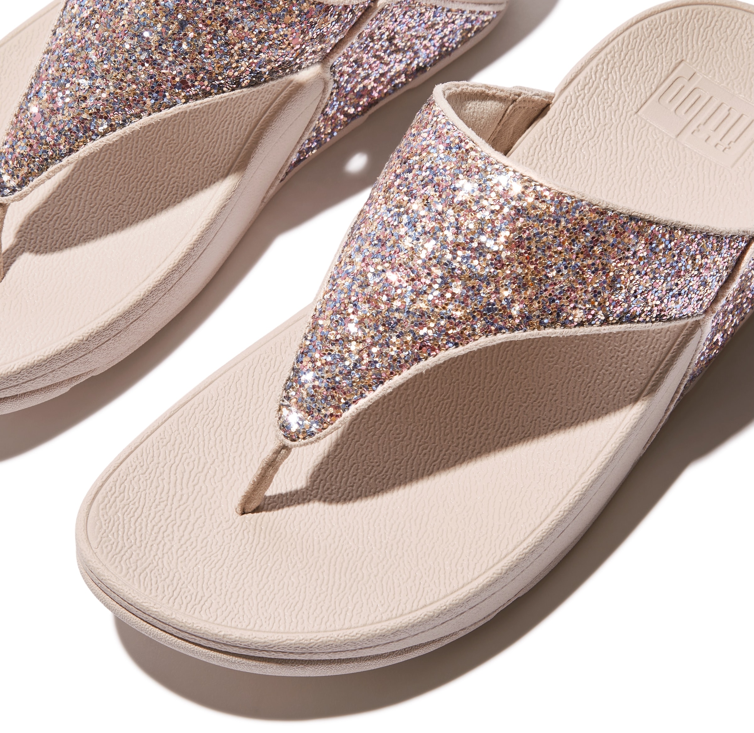 Fitflop Zehentrenner »LULU MULTI-TONAL GLITTER TOE«, Badeschuh, Slides, Sandale mit Glitter