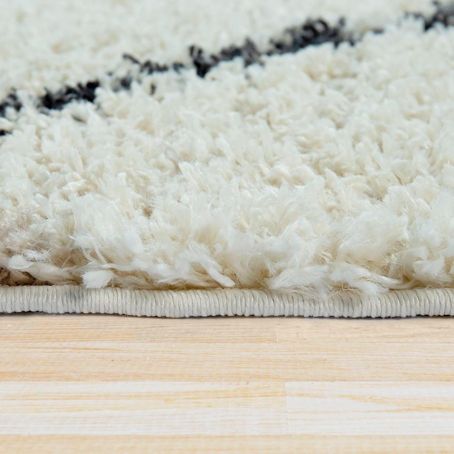 Paco Home Hochflor-Teppich »Helsinki 530«, rechteckig, 45 mm Höhe, weicher Hochflor-Shaggy, Scandi Design, mit Fransen
