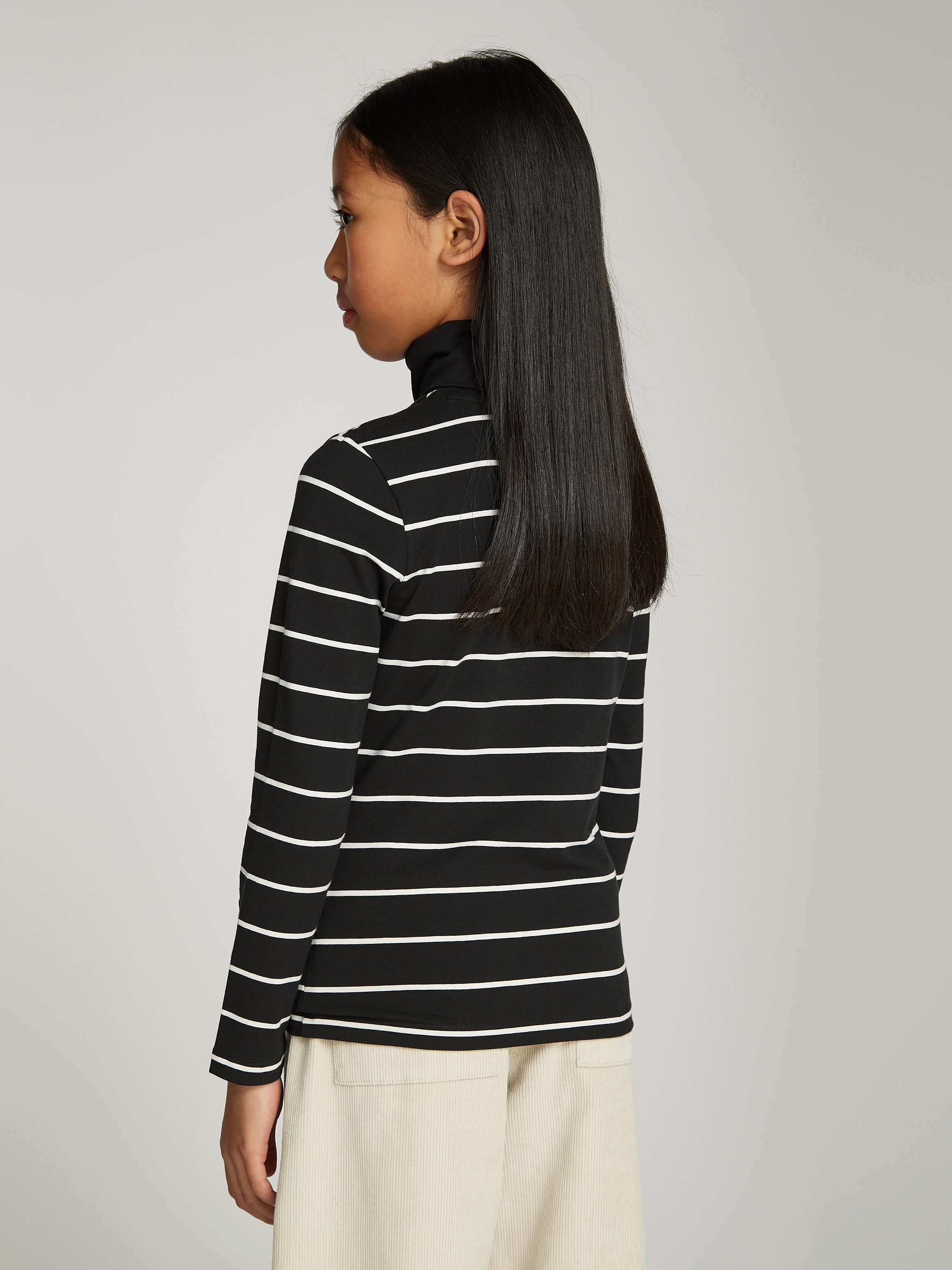 Calvin Klein Jeans Rollkragenshirt »Slim Roll Neck Stripe Ls T-Shirt«, für Kinder bis 16 Jahre und mit Logoschriftzug