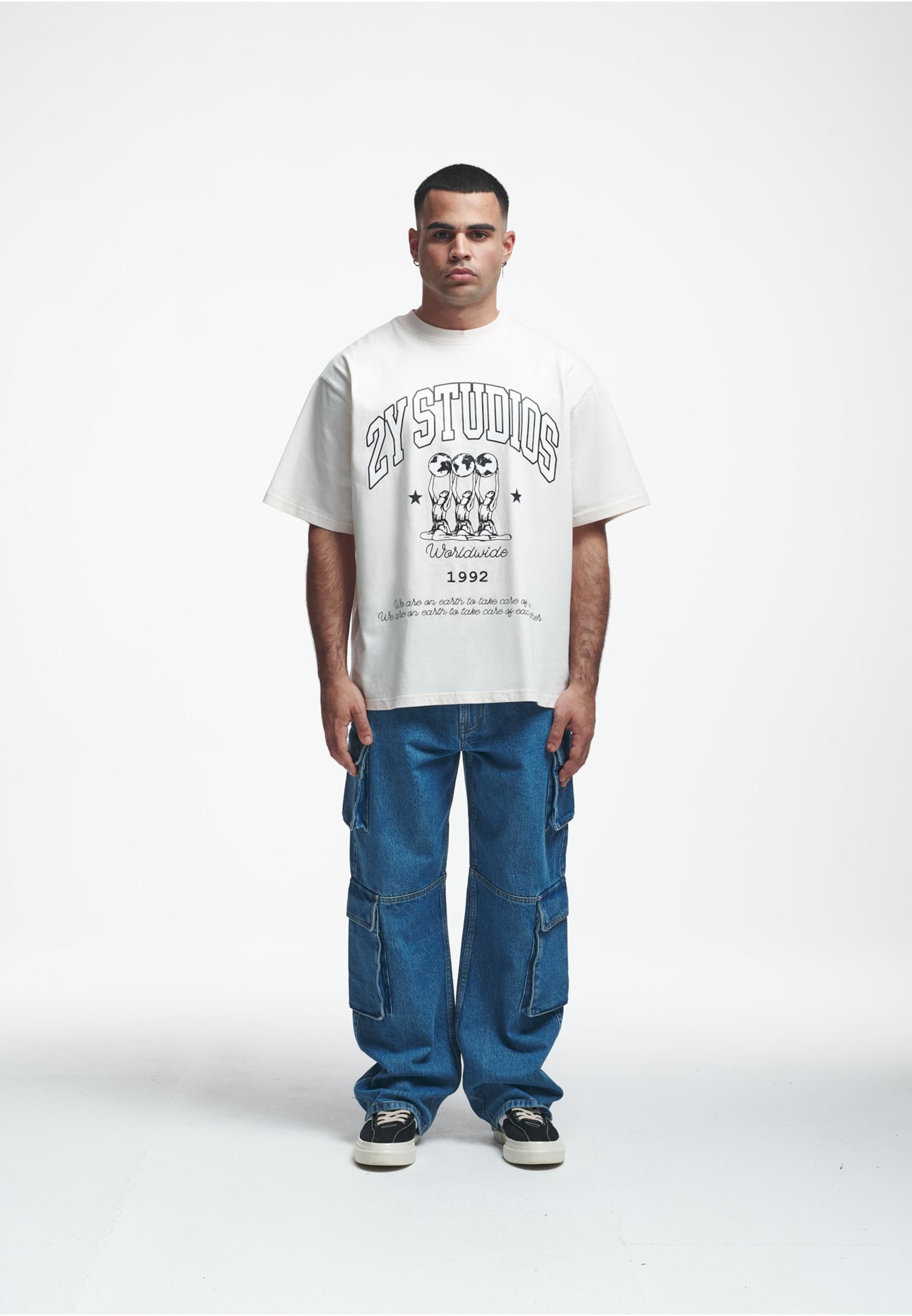 2Y Studios T-Shirt »2Y Studios Herren 2Y Globus Oversize Tee« 1 Stk.